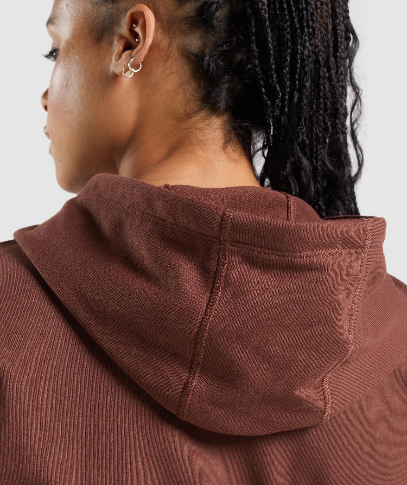 GS Power Cropped Zip Hoodie in Cherry Brown - view 5