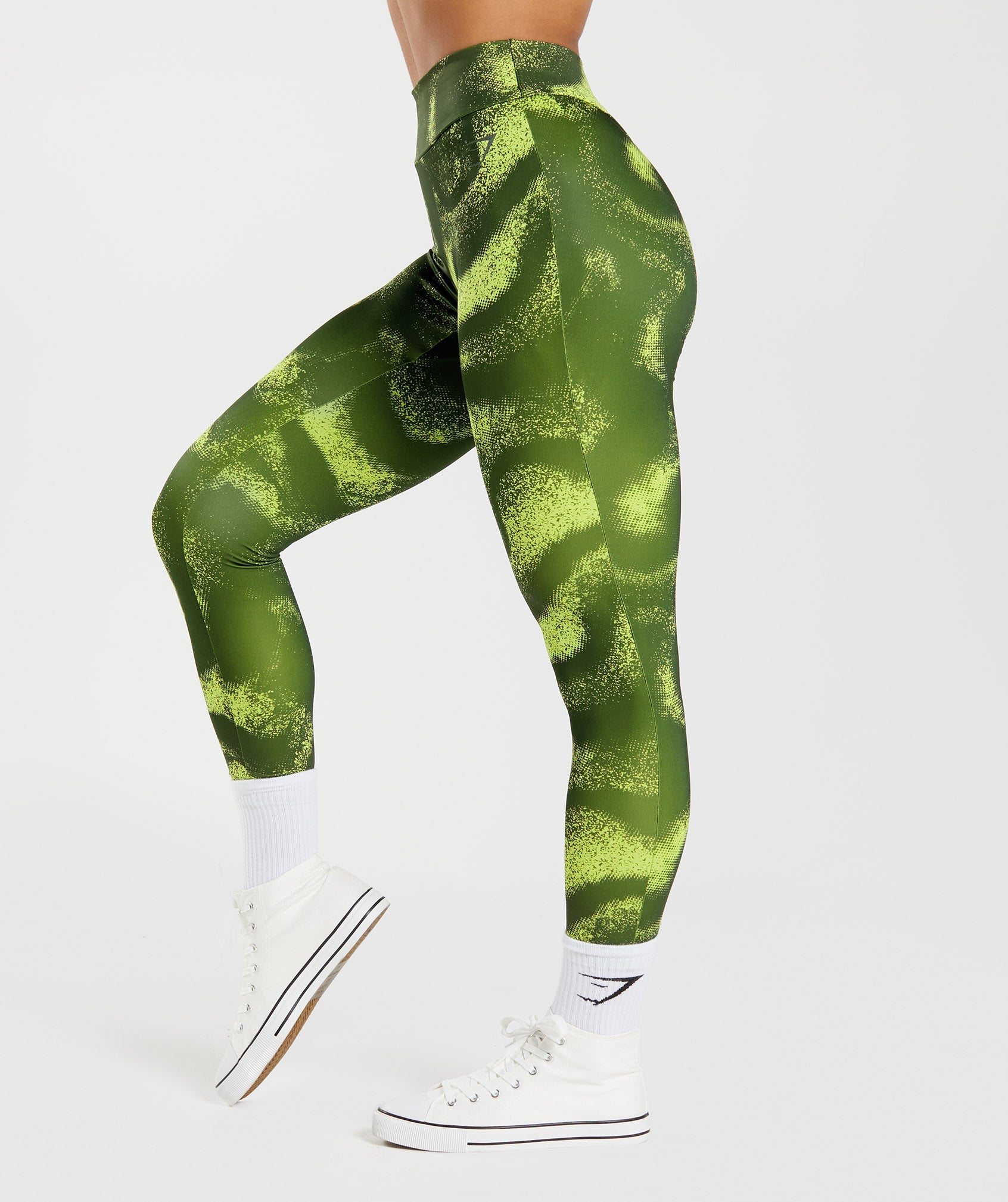 GS Power Regular Leggings in Moss Olive Print - view 3