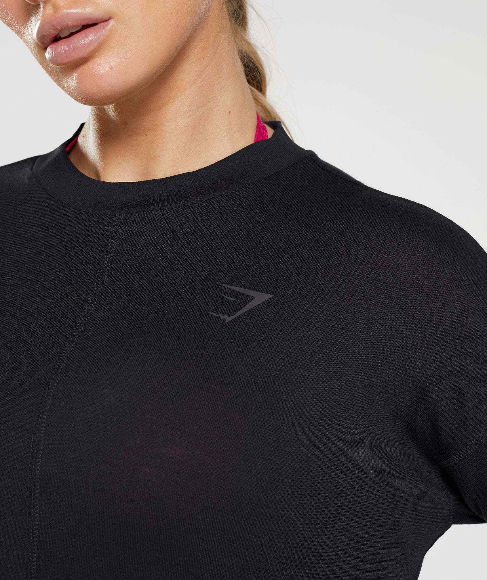 Gymshark Crew Neck Short Sleeve Black Women Energy+ Seamless T