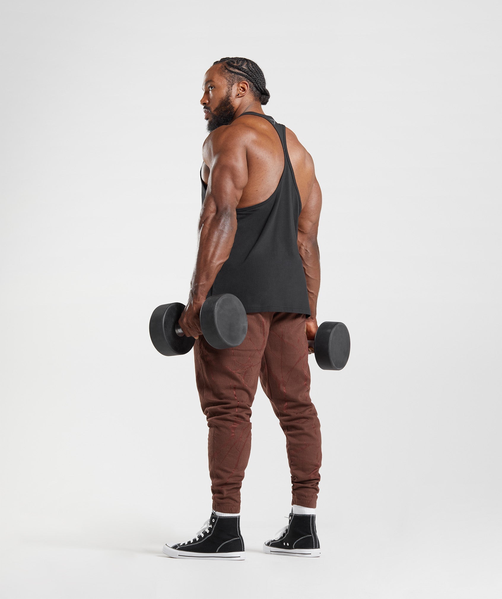 Gymshark Recess Joggers - Cherry Brown/White