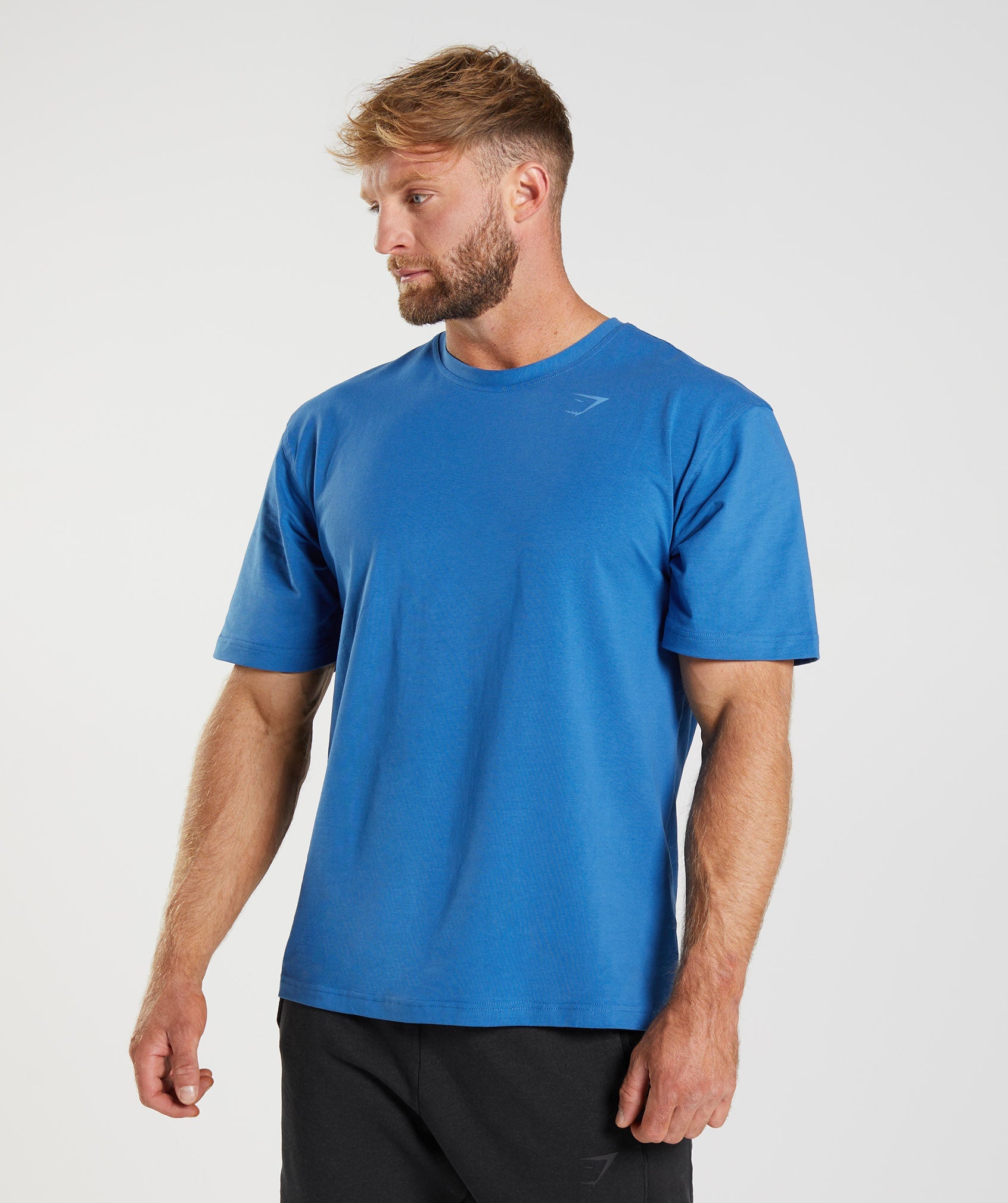 Gymshark Men's Lifting Club T-Shirt Oversize Fit Aqua Blue A2A5C GSLC