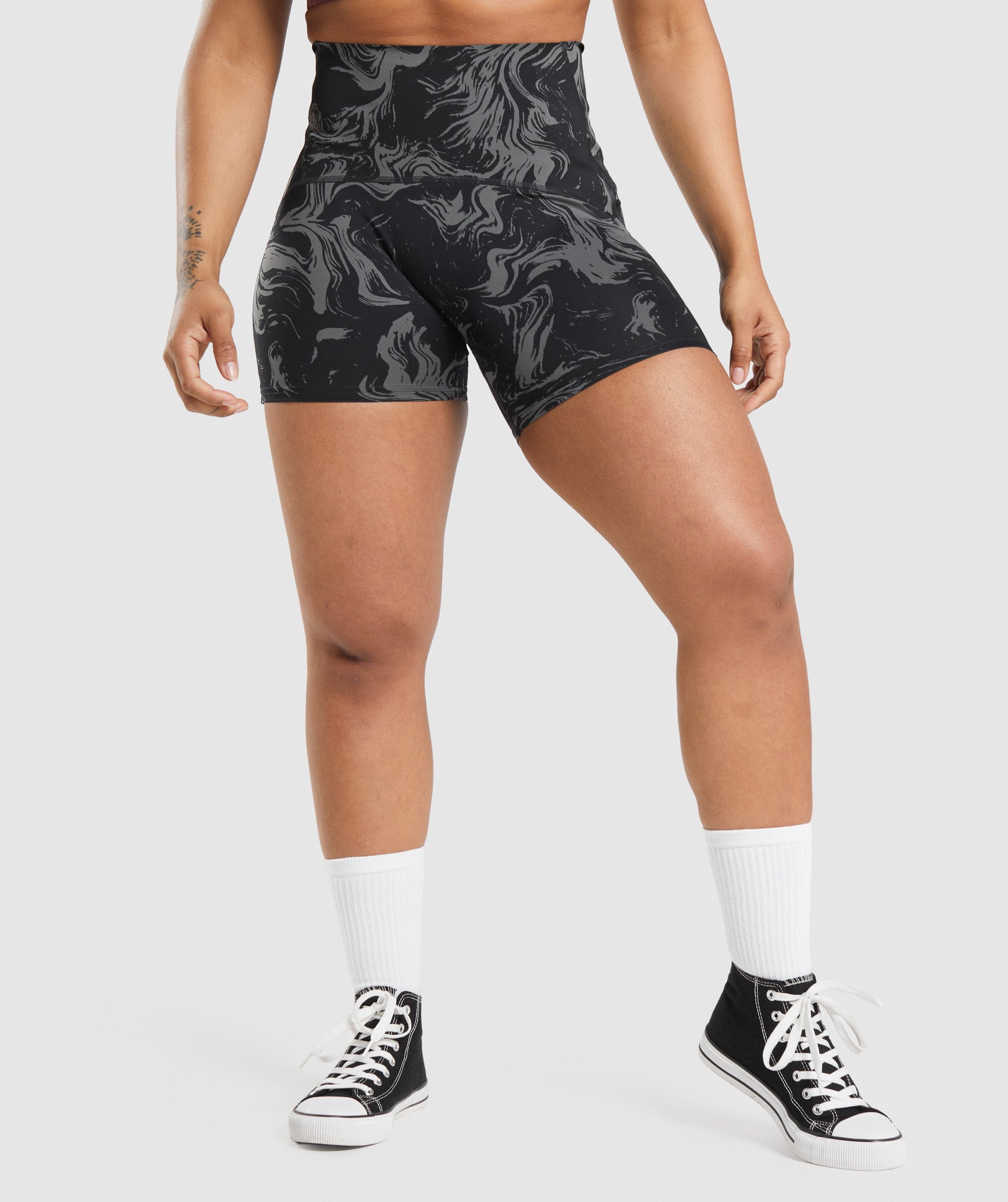 GS Power High Rise Shorts in Black Print - view 1