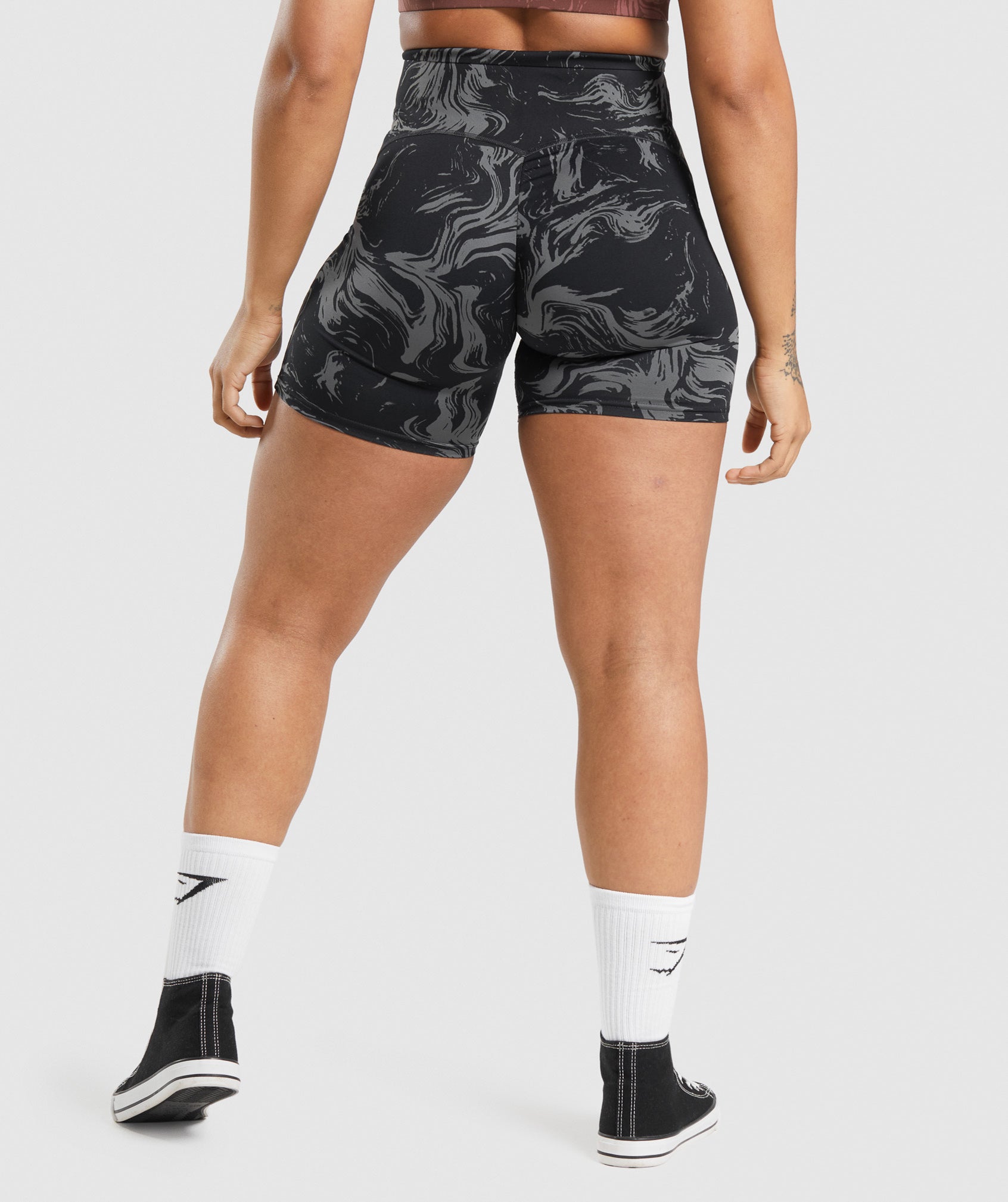 GS Power High Rise Shorts in Black Print - view 2