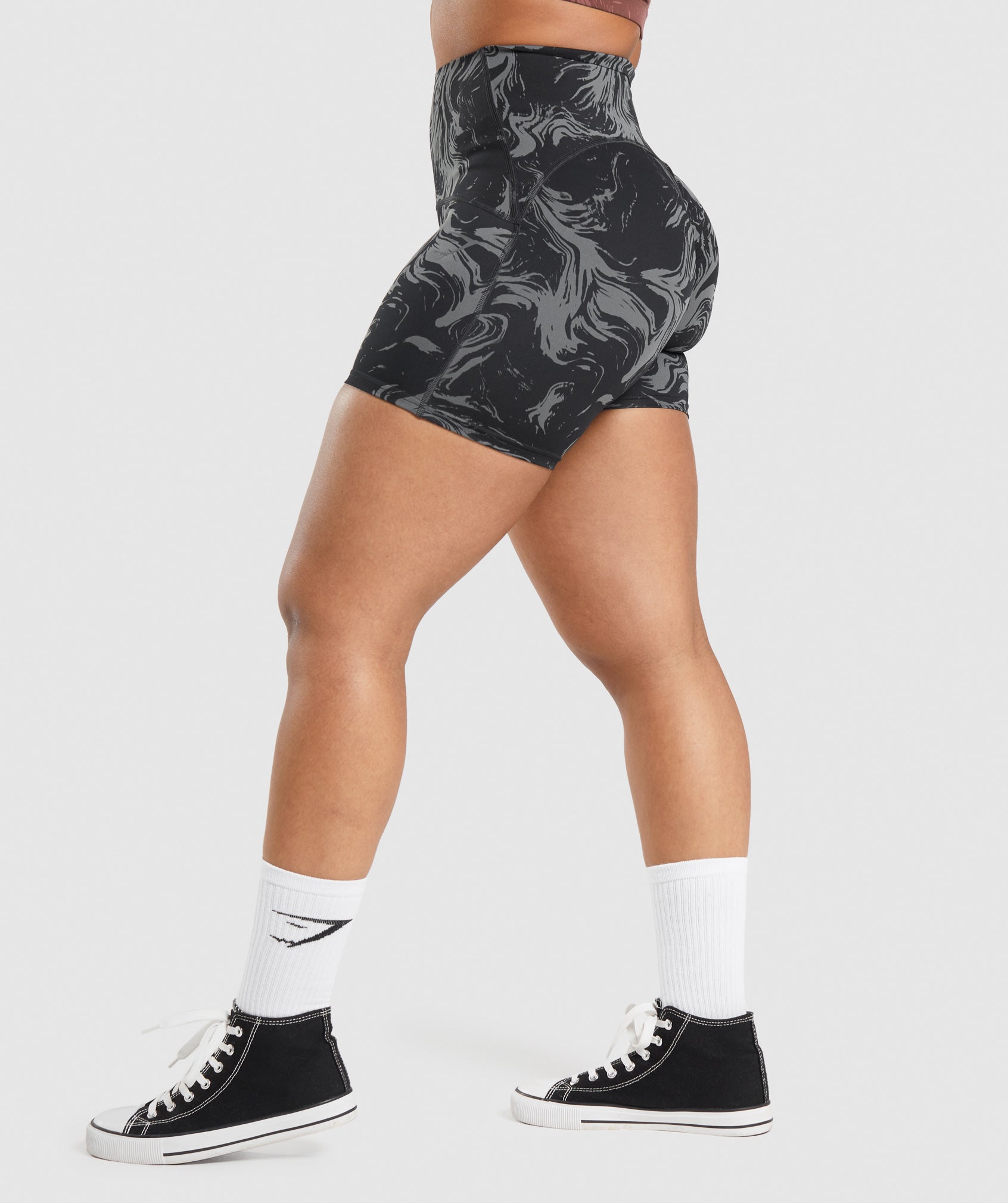GS Power High Rise Shorts in Black Print - view 3
