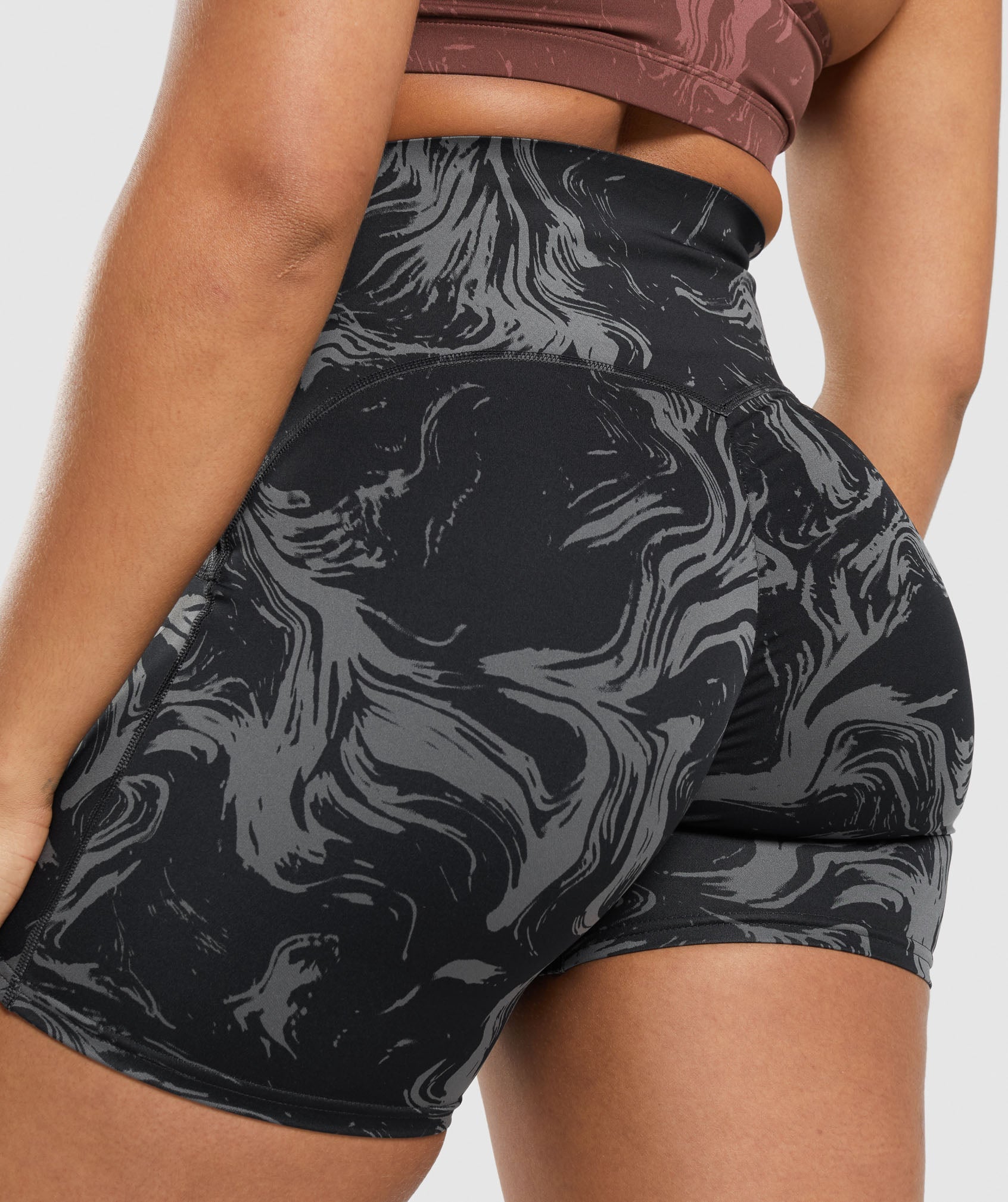 GS Power High Rise Shorts in Black Print - view 6