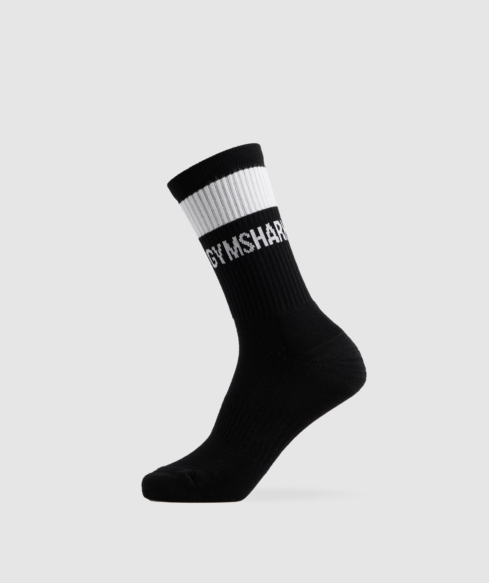 Premium Jacquard Single Socks in Black/White - view 1