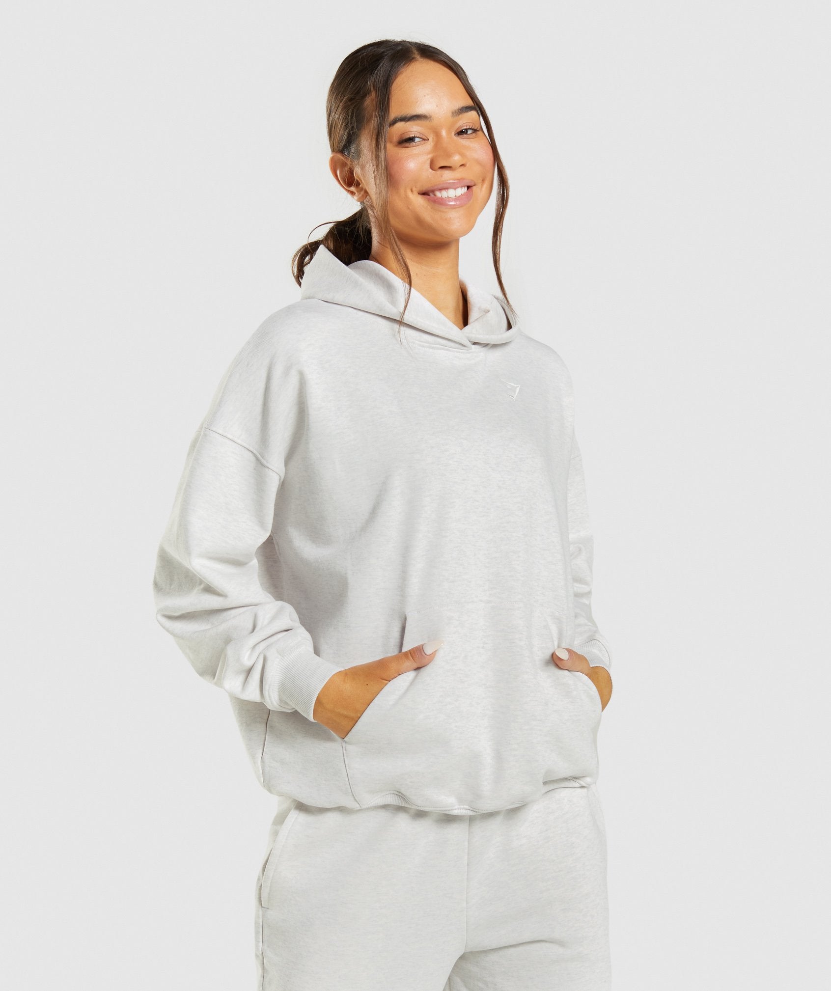Rest Day Sweats Hoodie in White Marl