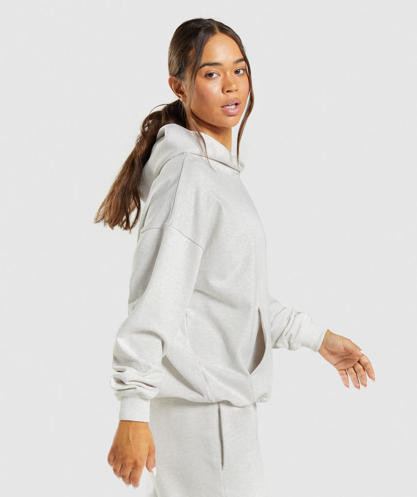 Gymshark Rest Day Sweats Hoodie - White Marl | Gymshark