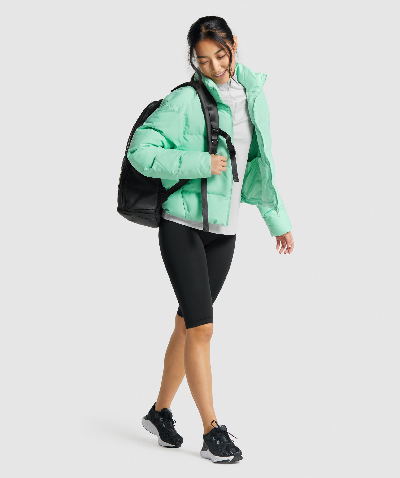 Puffer Jacket in Green - view 4
