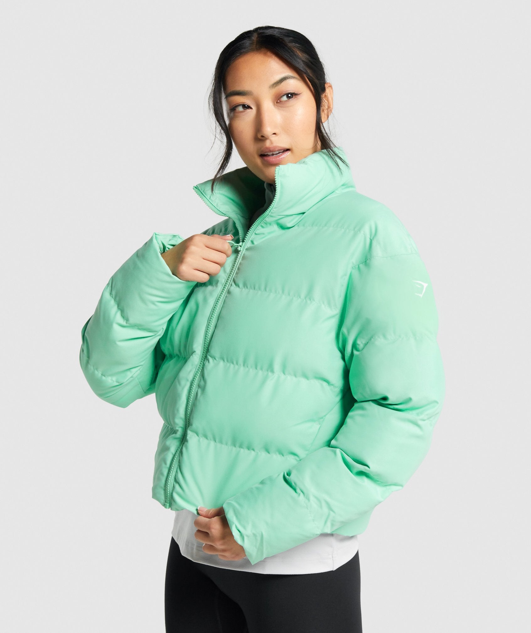Puffer Jacket in Green - view 1