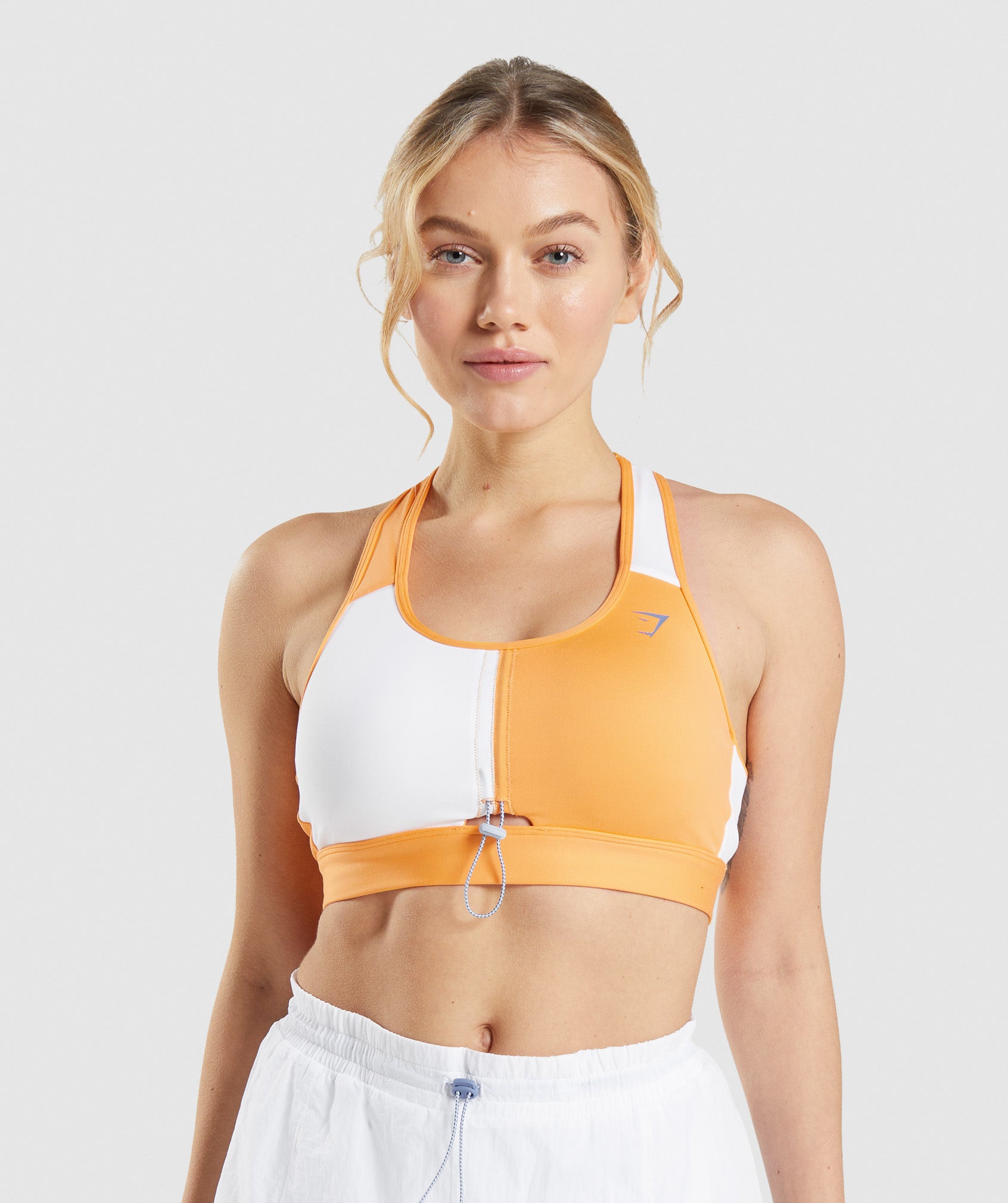 Pulse Sports Bra in Apricot Orange/White - view 1