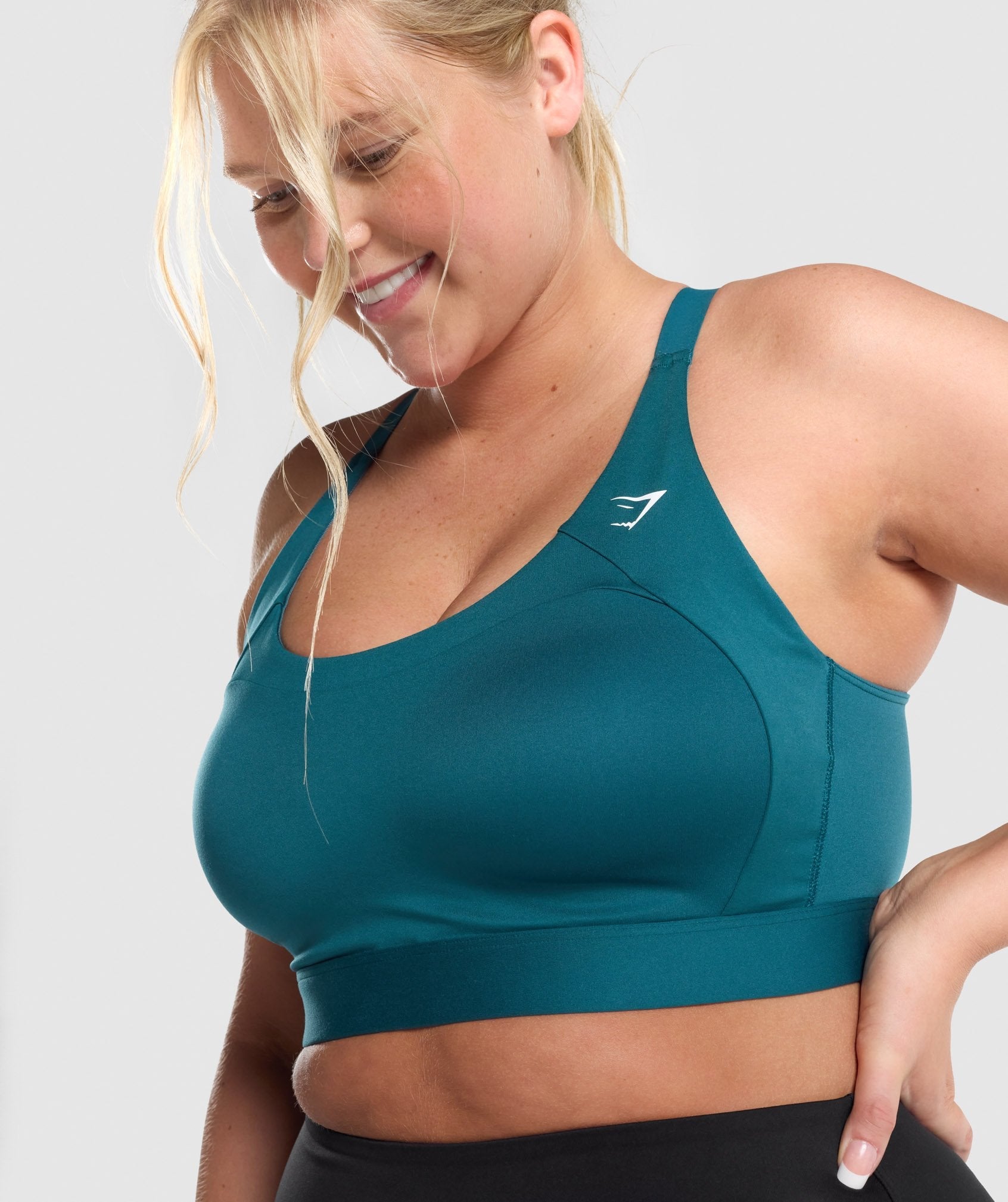 Racer Back Sports Bra in Teal - view 6