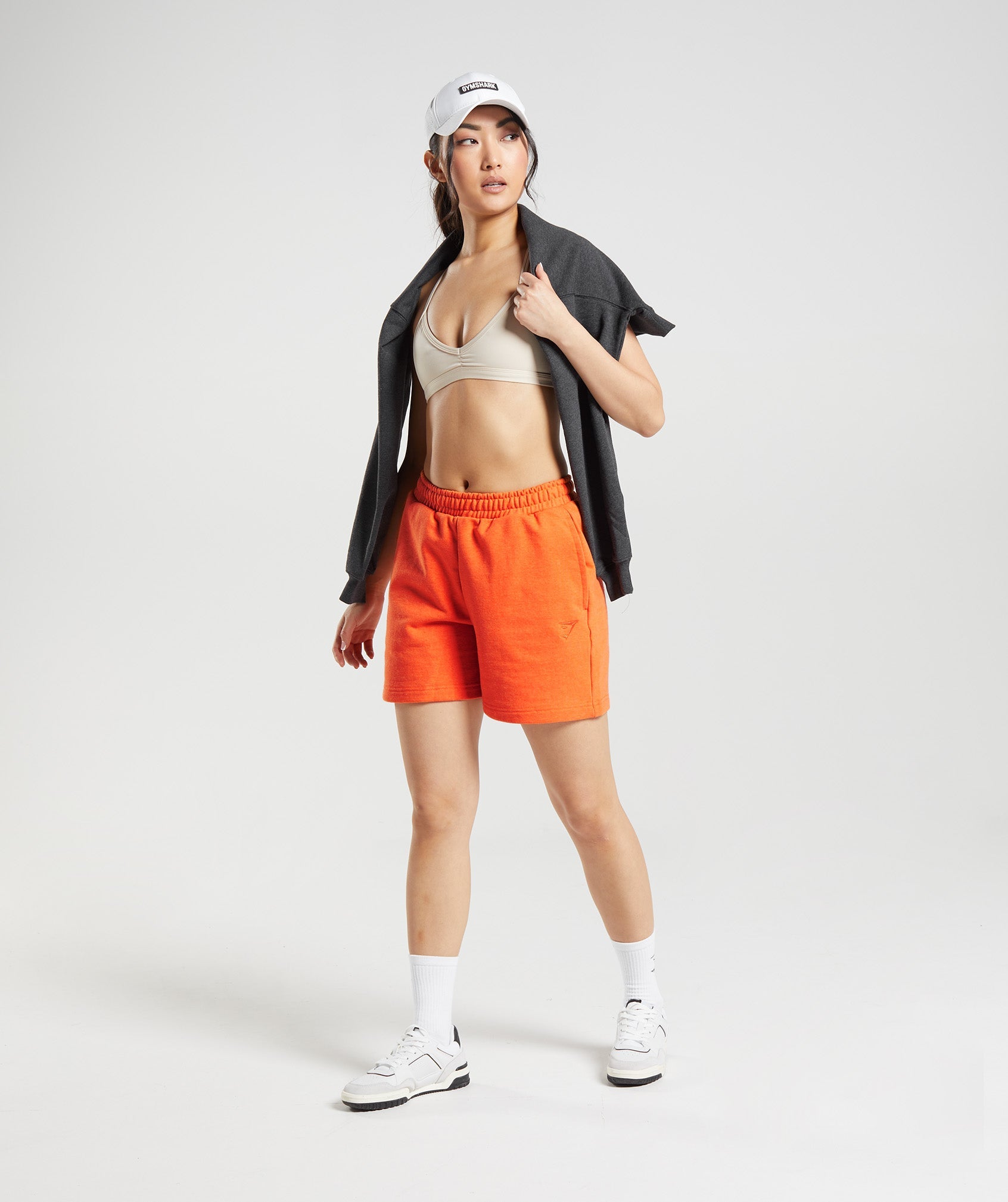 Gymshark Rest Day Sweats Shorts - Blaze Orange Marl