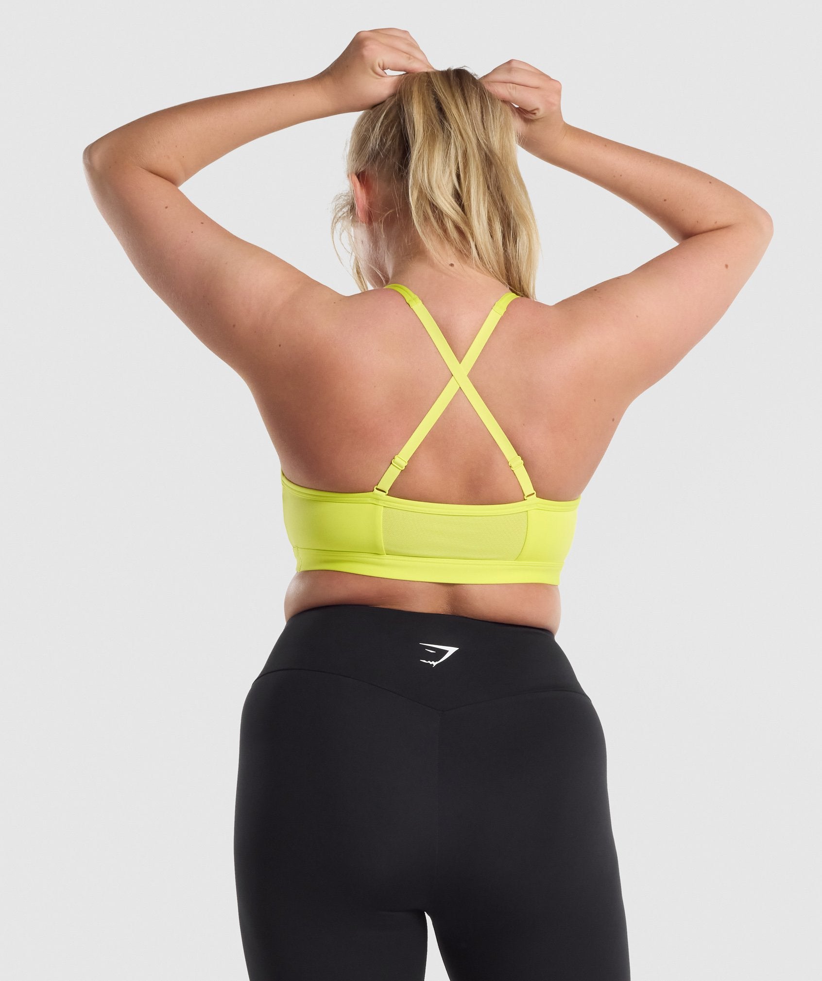 Gymshark Sports Bra, Small, Flawless Knit Dry Stretch Perforated Mustard  Yellow