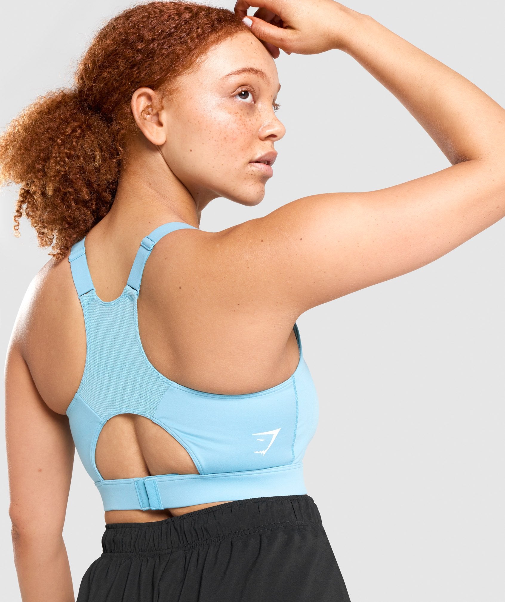 Racer Back Sports Bra in Light Blue - view 6