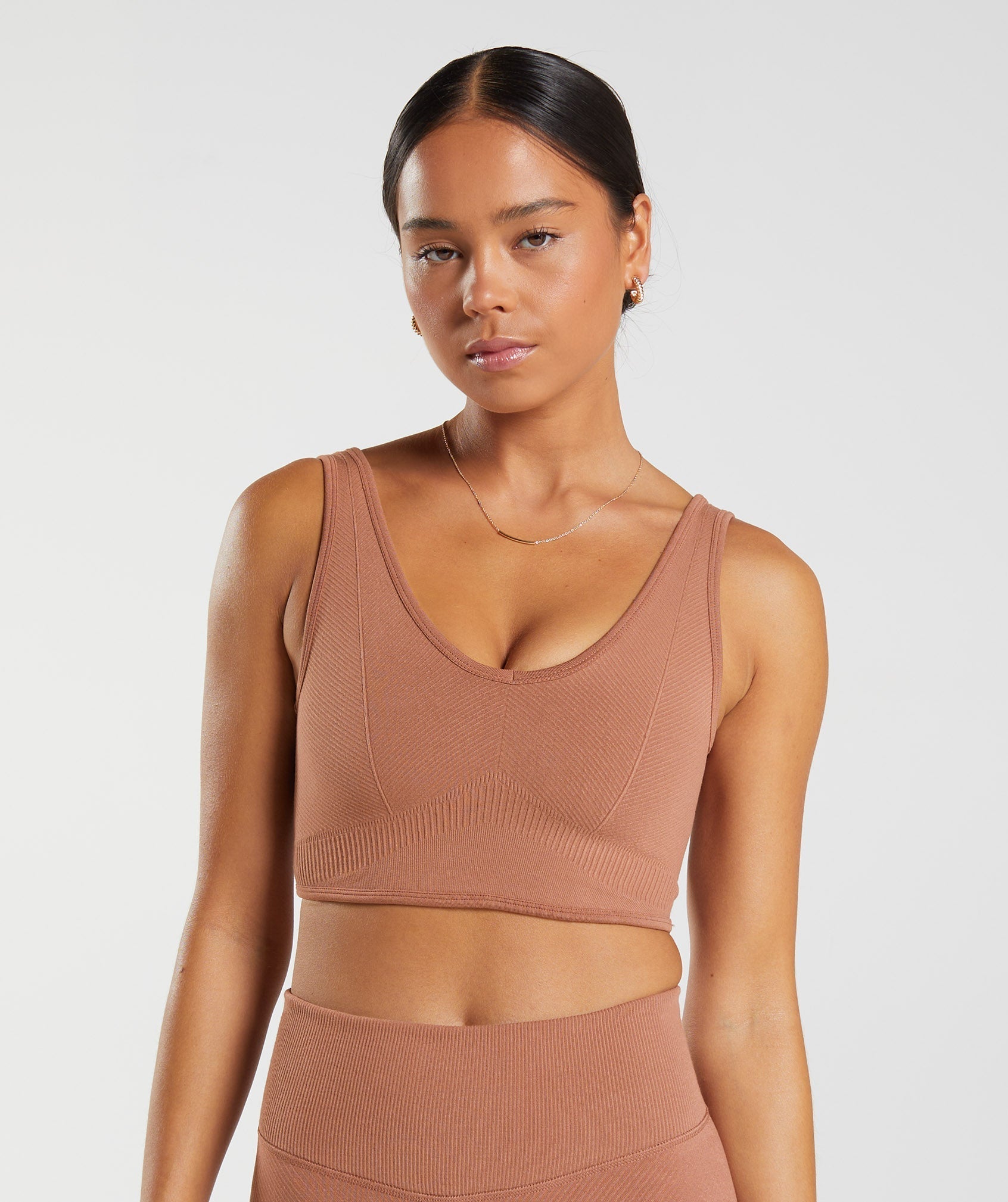 Rest Day Seamless Bralette in Coffee Brown - view 1