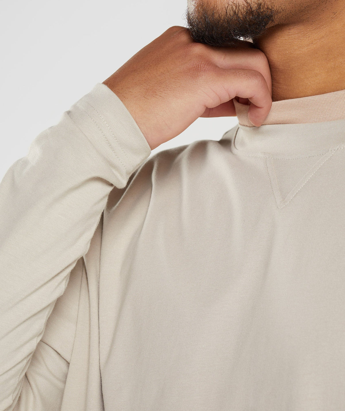Gymshark Rest Day Sweats Long Sleeve T-Shirt - Pebble Grey | Gymshark