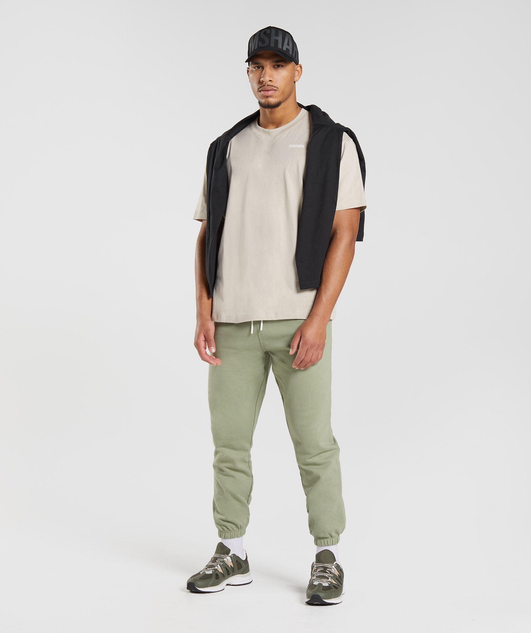 Gymshark Crest Joggers - Natural Sage Green