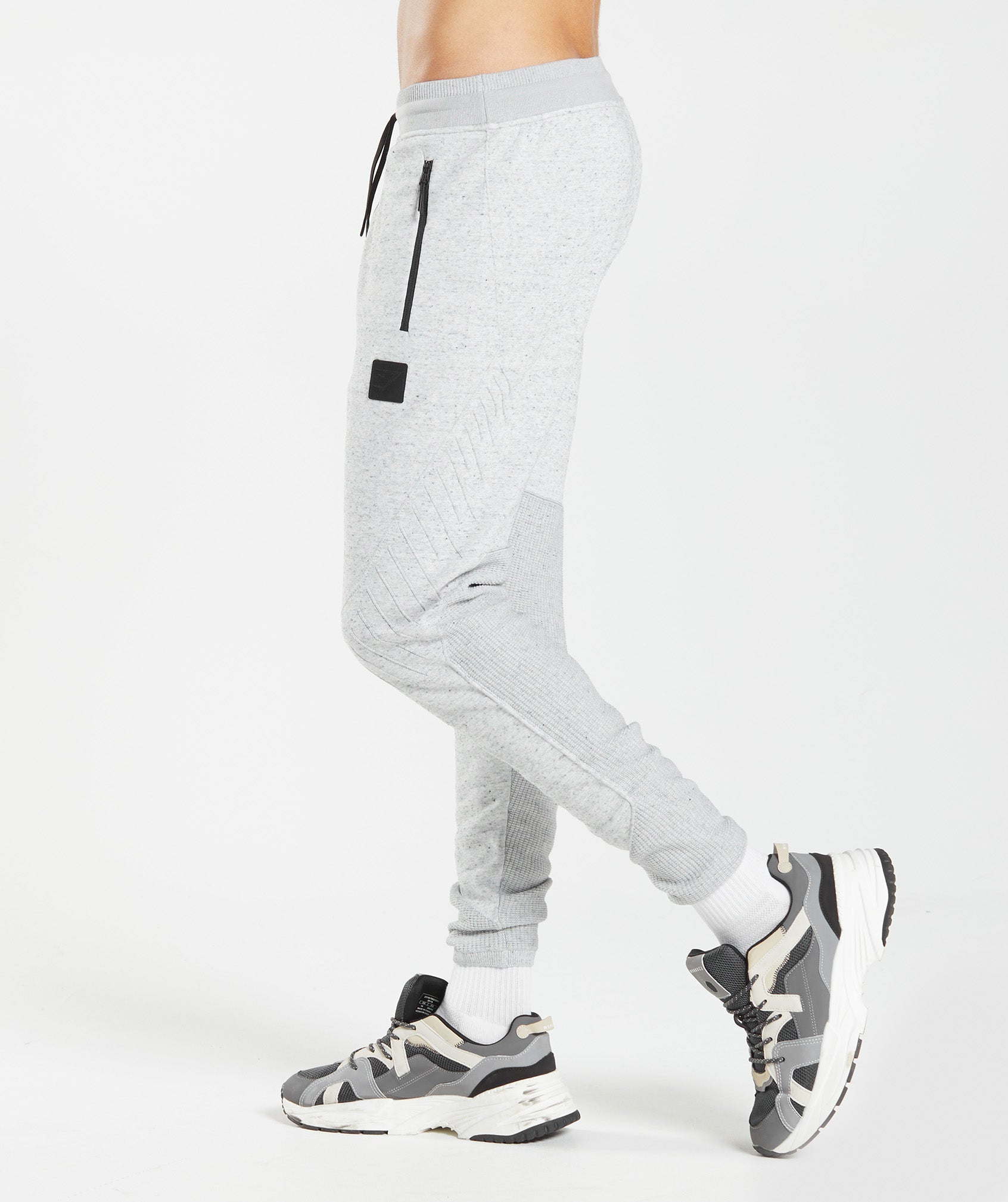 Retake Knit Joggers in Light Grey Marl - view 3