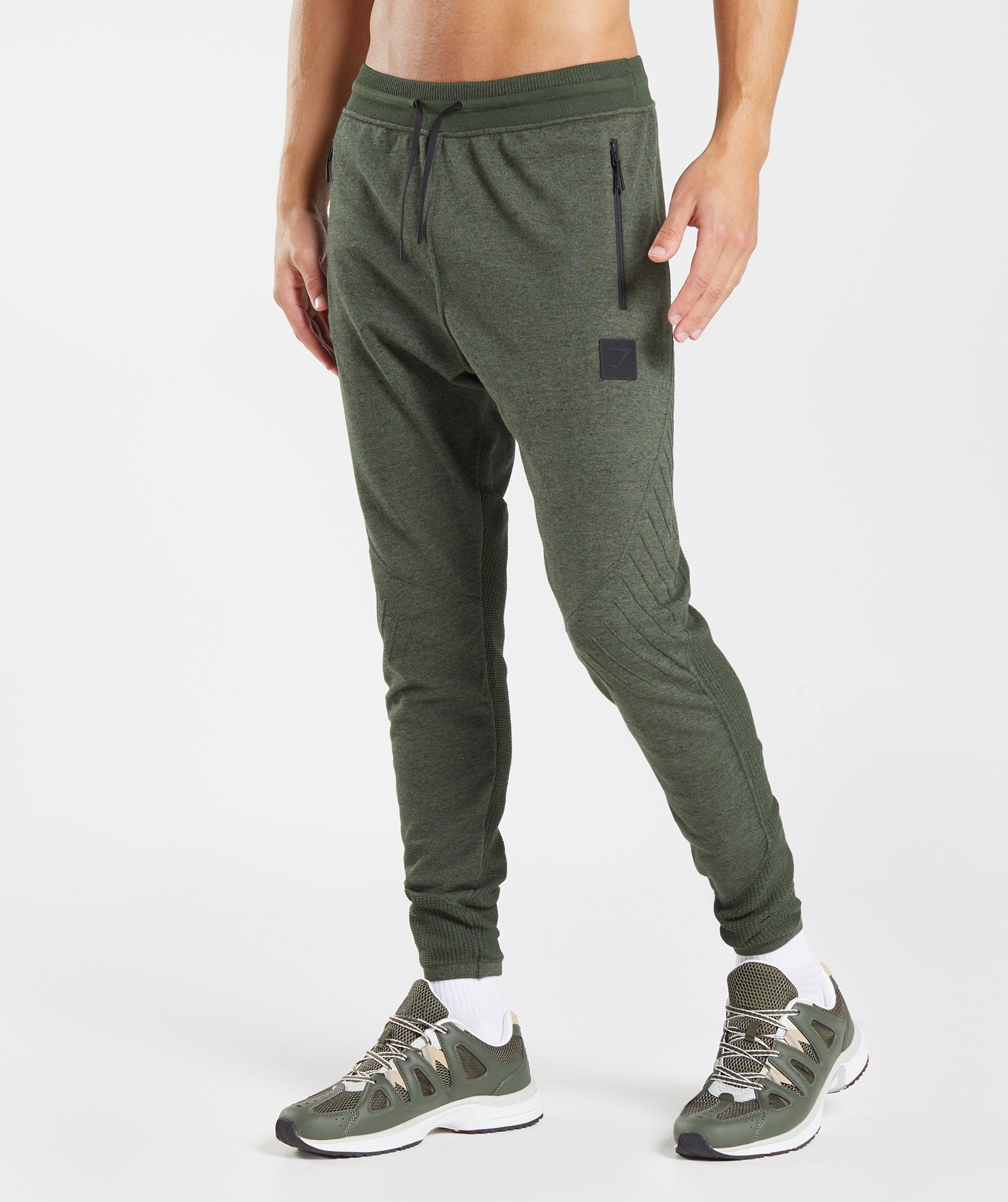 Retake Knit Joggers in Moss Olive Marl - view 1