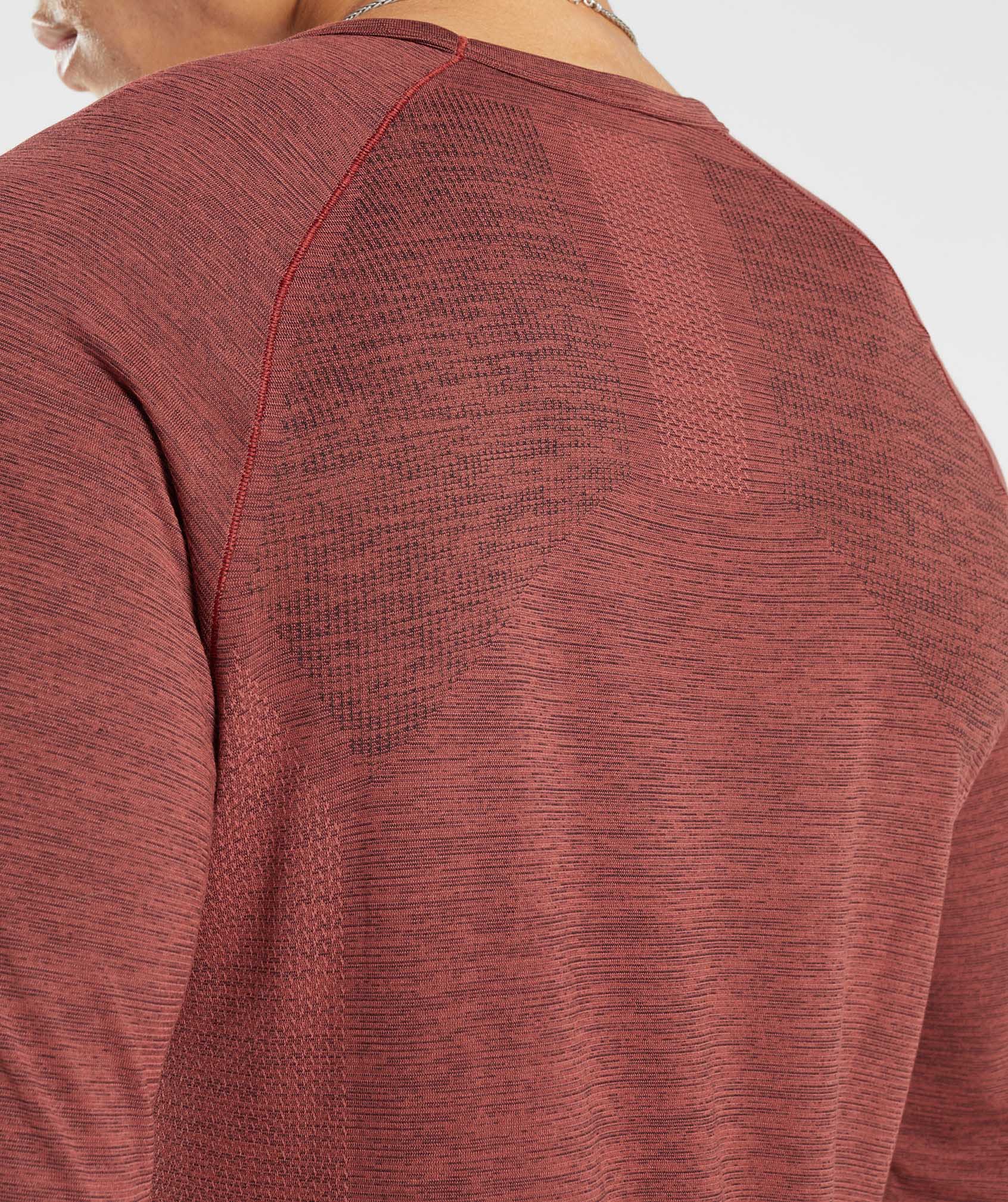 Retake Seamless Long Sleeve T-Shirt in Rose Brown/Black Marl - view 3