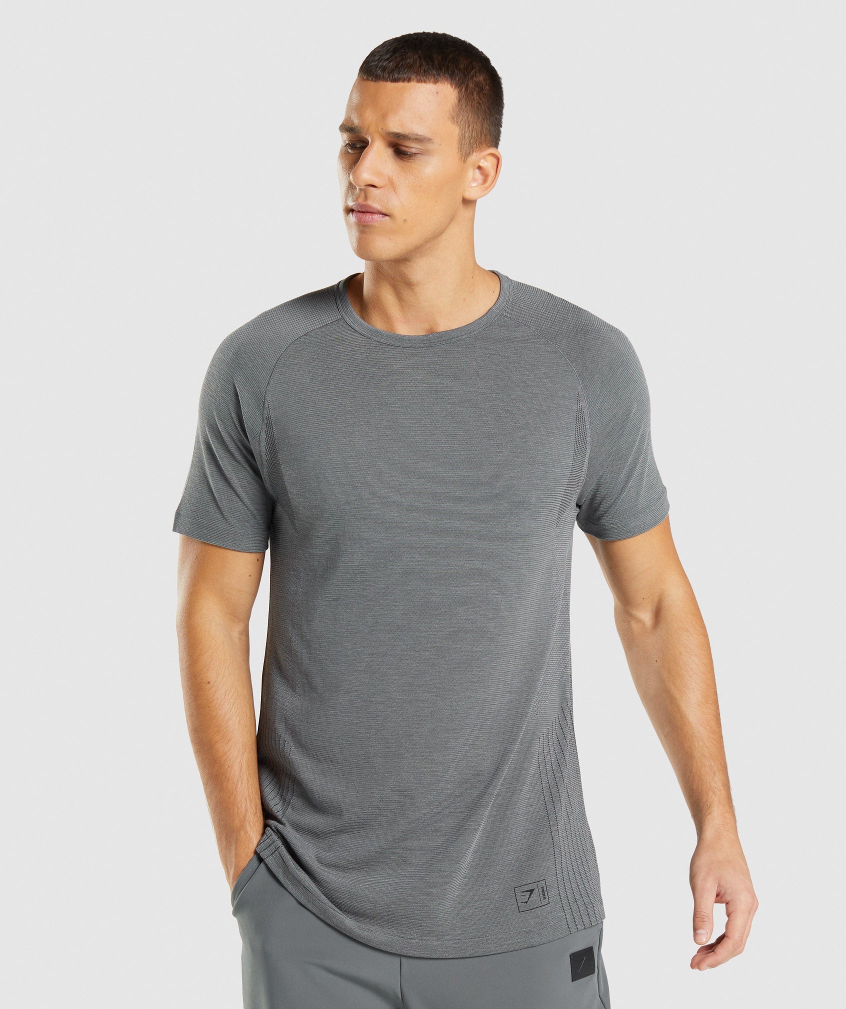 Retake Seamless T-Shirt in Black/Charcoal Marl - view 1