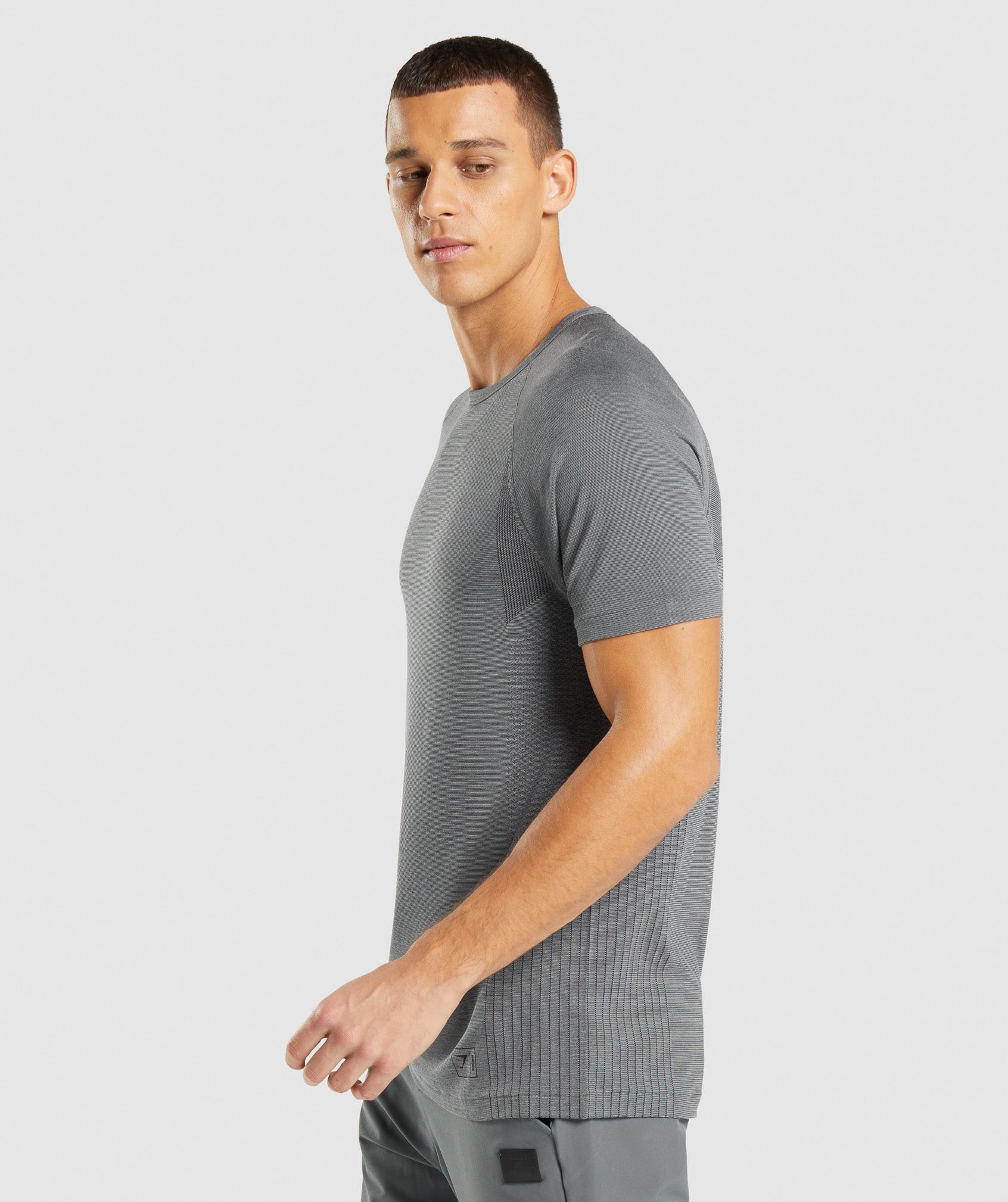 Retake Seamless T-Shirt in Black/Charcoal Marl - view 4