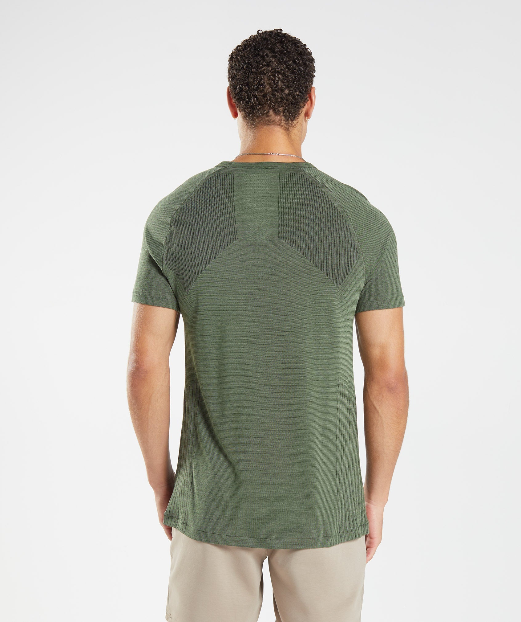 Retake Seamless T-Shirt in Core Olive/Black Marl - view 2