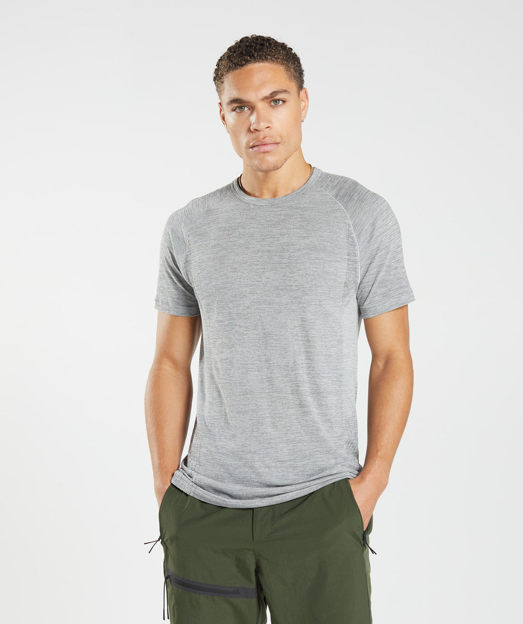 Gymshark Retake Seamless T-Shirt - Core Olive/Black Marl | Gymshark