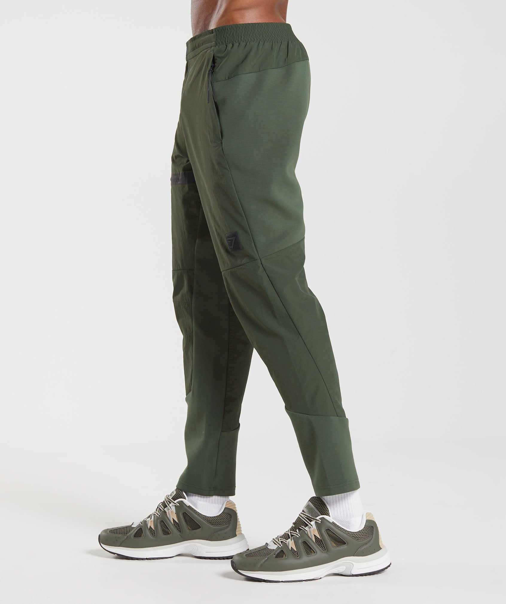 Retake Woven Joggers in Moss Olive - view 3