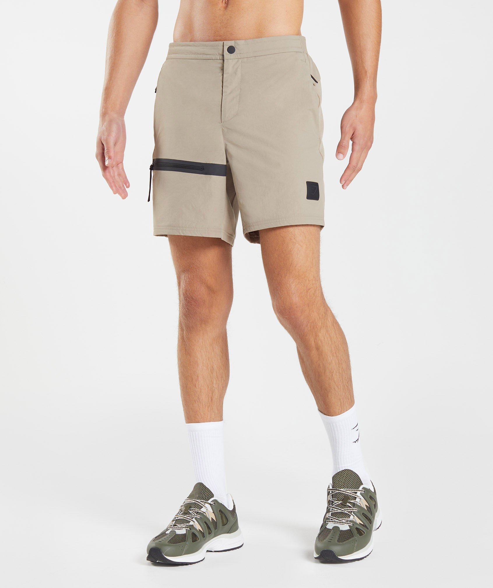 Retake Woven 7" Shorts in Cement Brown - view 1