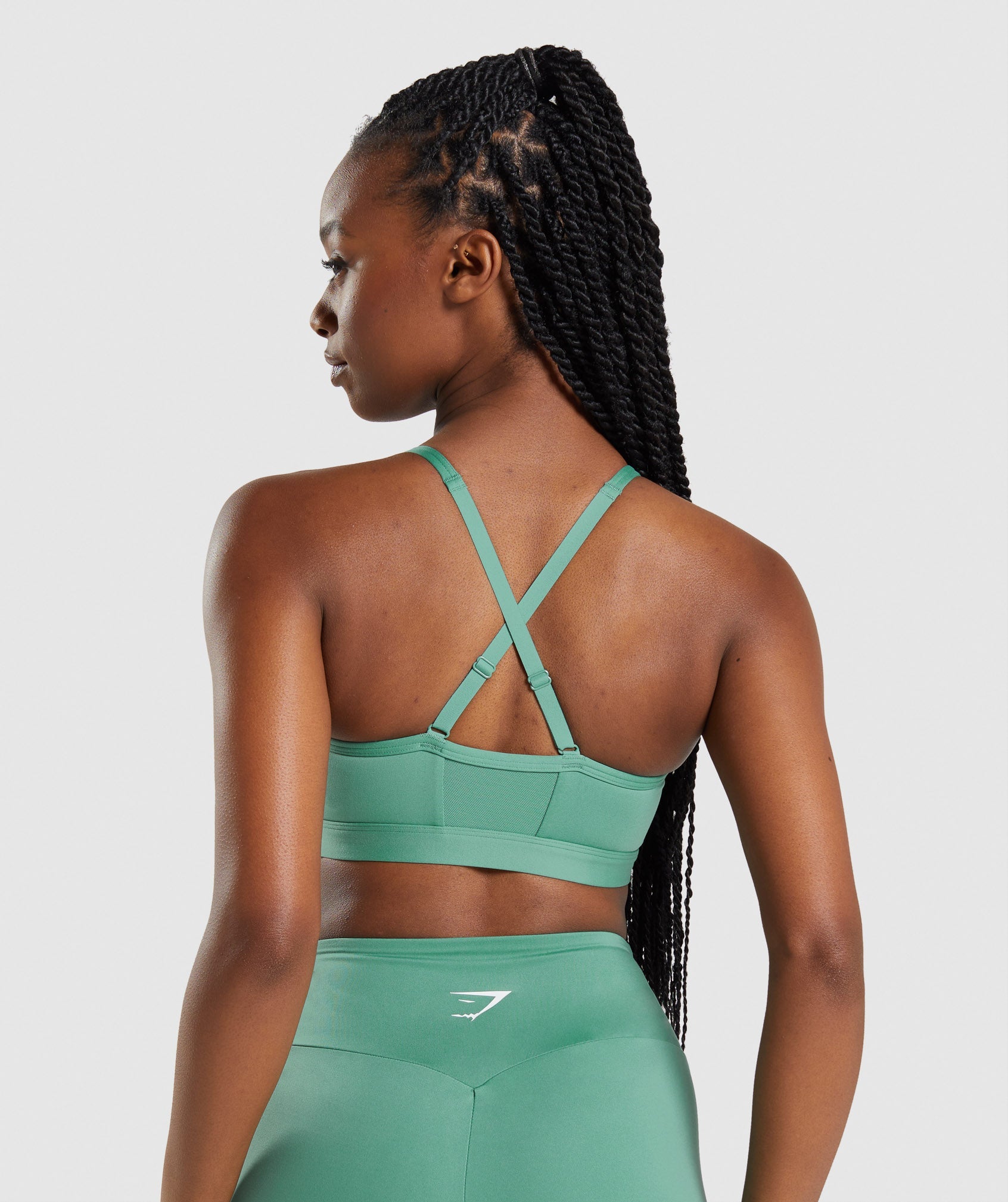 Ruched Sports Bra in Alpine Green - view 2