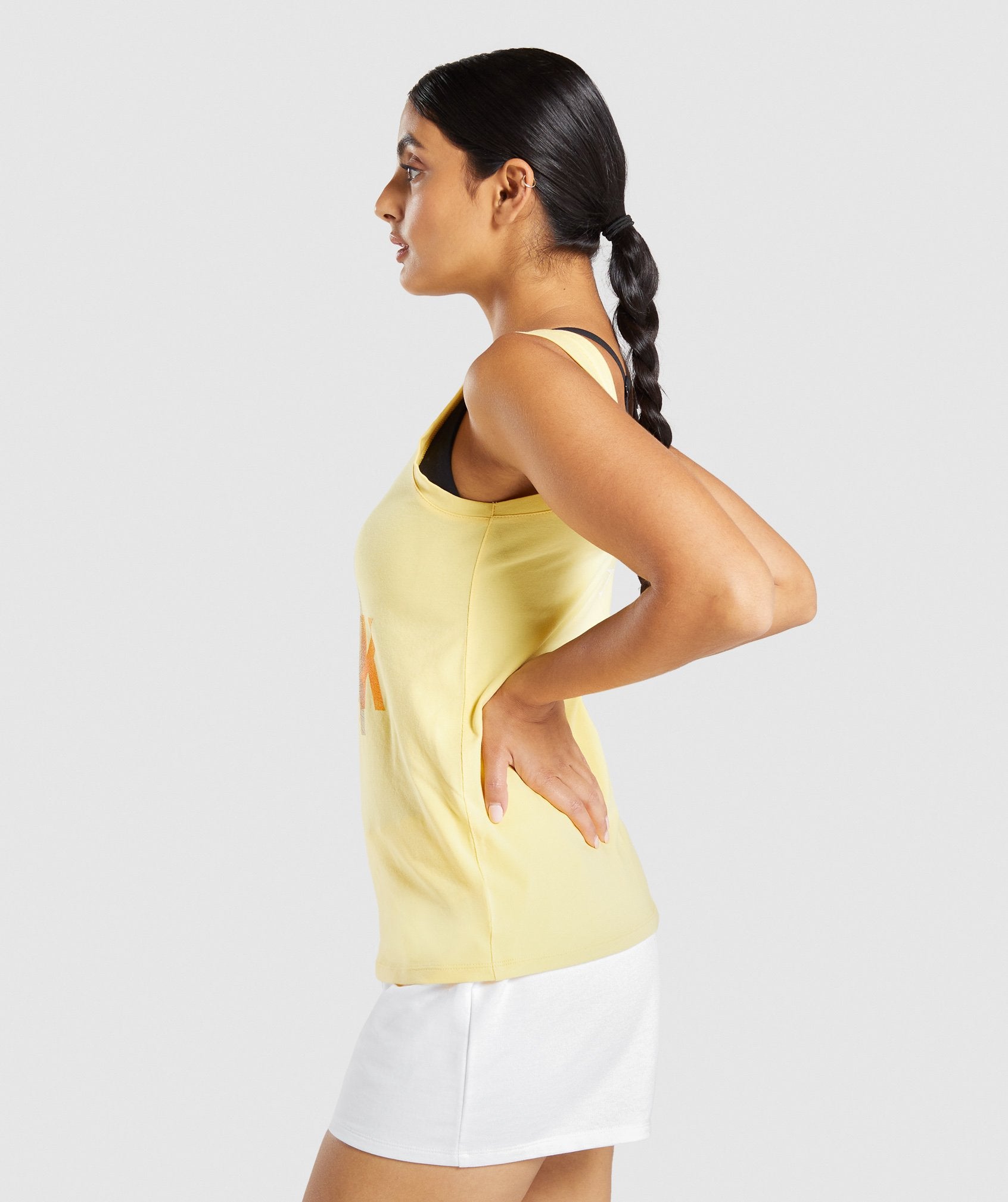 Strobe Graphic Tank in Light Yellow - view 4