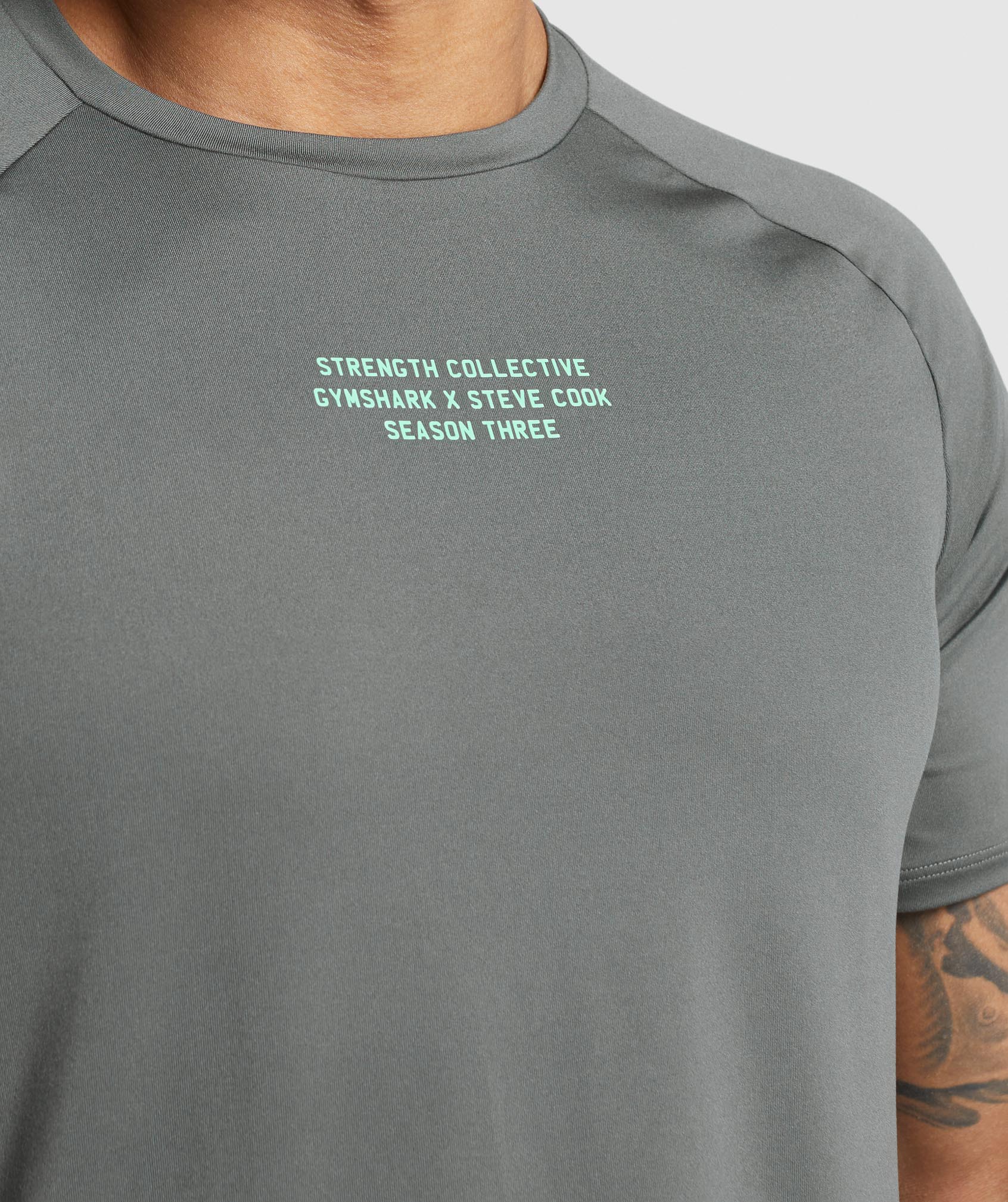 Gymshark//Steve Cook T-Shirt in Charcoal Grey - view 5