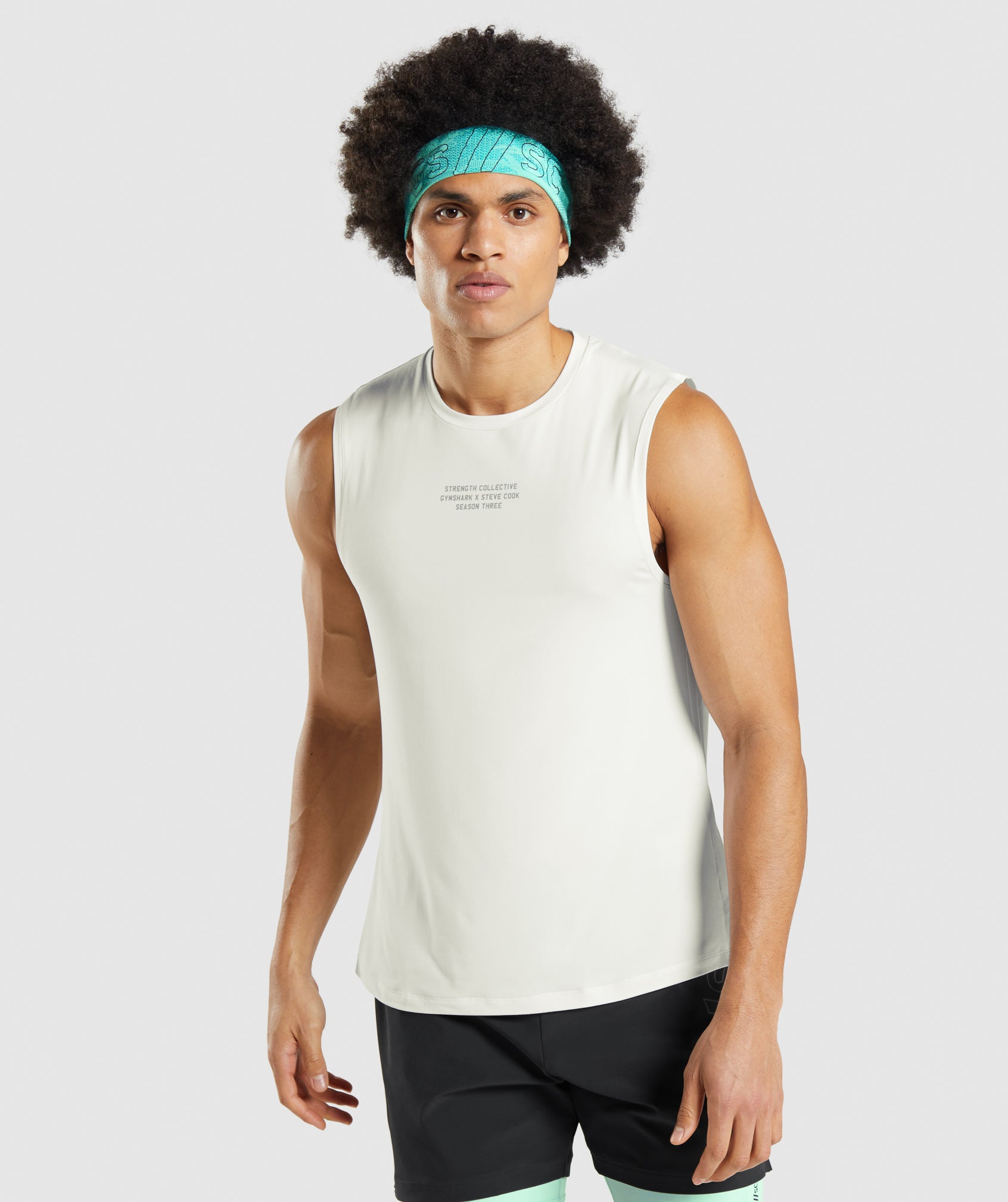Gymshark//Steve Cook Tank in Off White - view 2