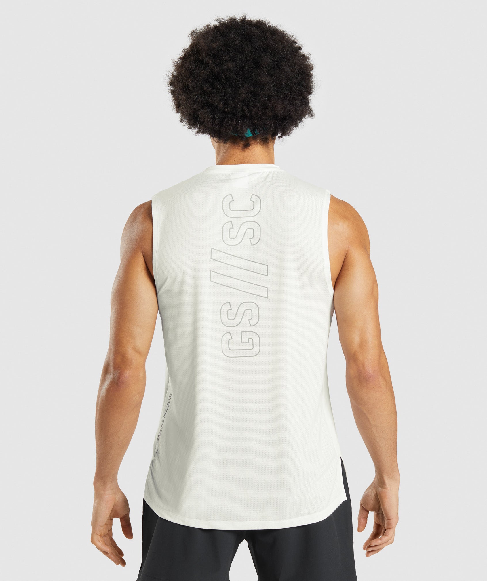 Gymshark//Steve Cook Tank in Off White - view 3