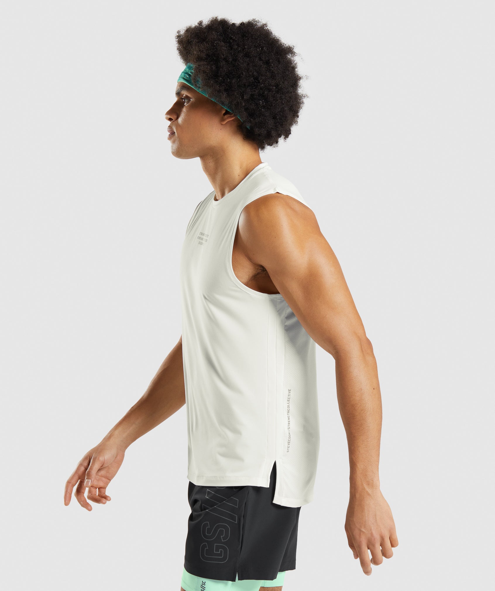 Gymshark//Steve Cook Tank in Off White - view 5
