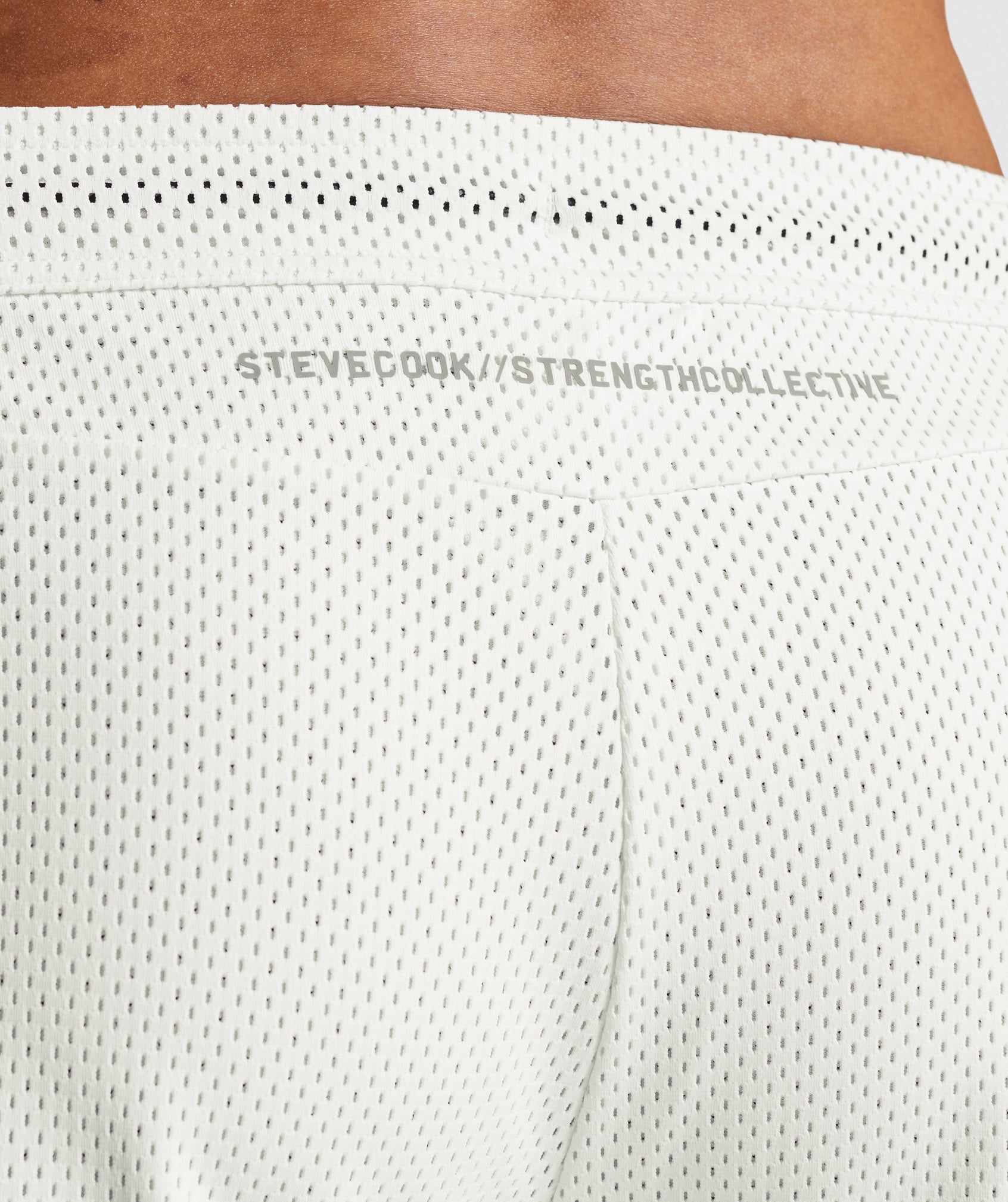 Gymshark//Steve Cook Mesh Shorts in Off White - view 6