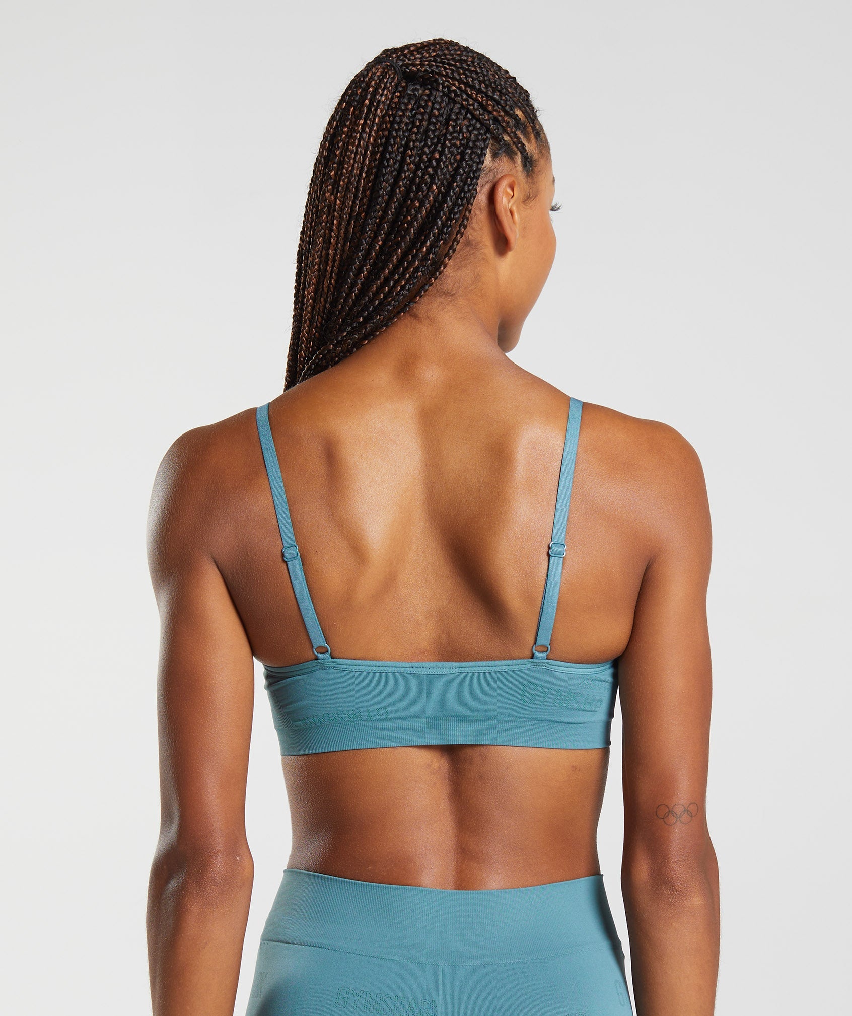 Seamless Jacquard Bralette in Charred Blue - view 2