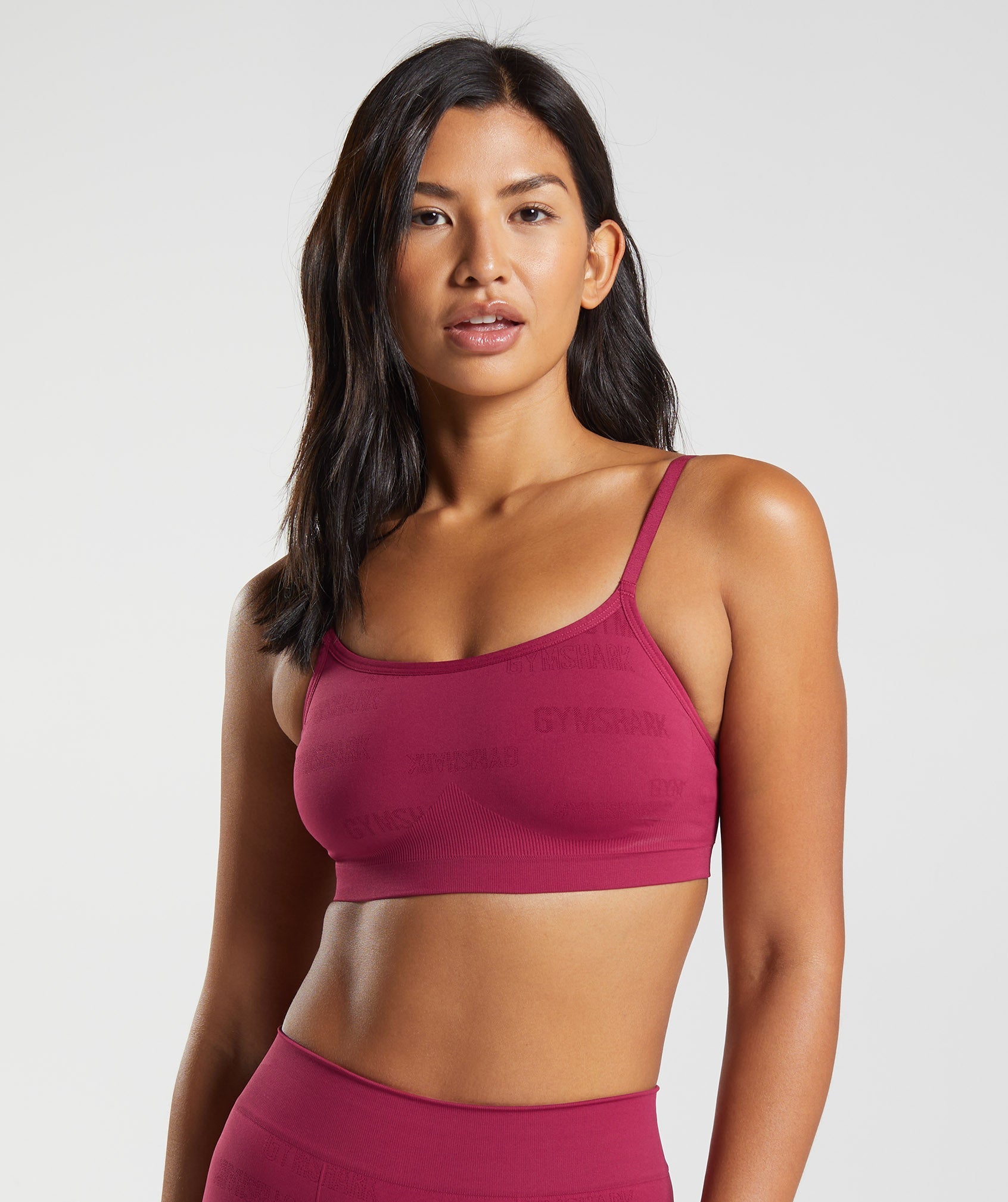 Seamless Jacquard Bralette in Currant Pink - view 1