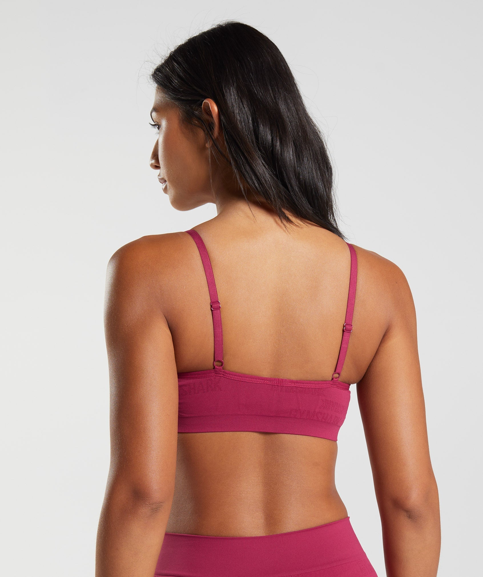 Seamless Jacquard Bralette in Currant Pink - view 2