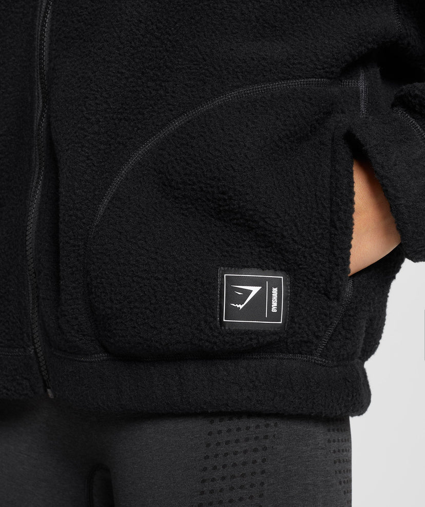 Gymshark Sherpa Jacket - Black | Gymshark