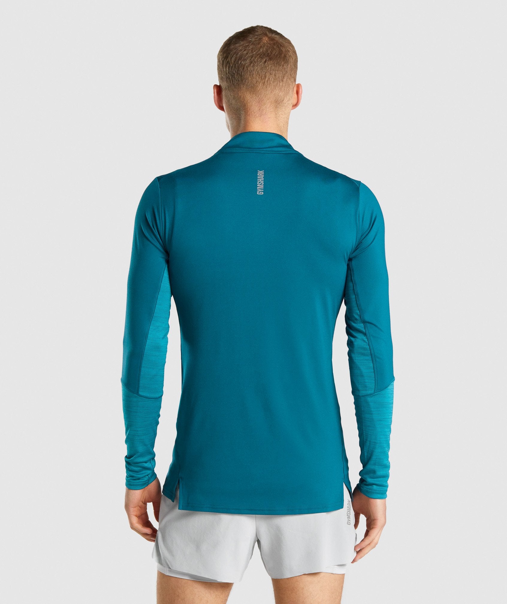 Core Seamless Full-Length 1/4 Zip, Teal Marl