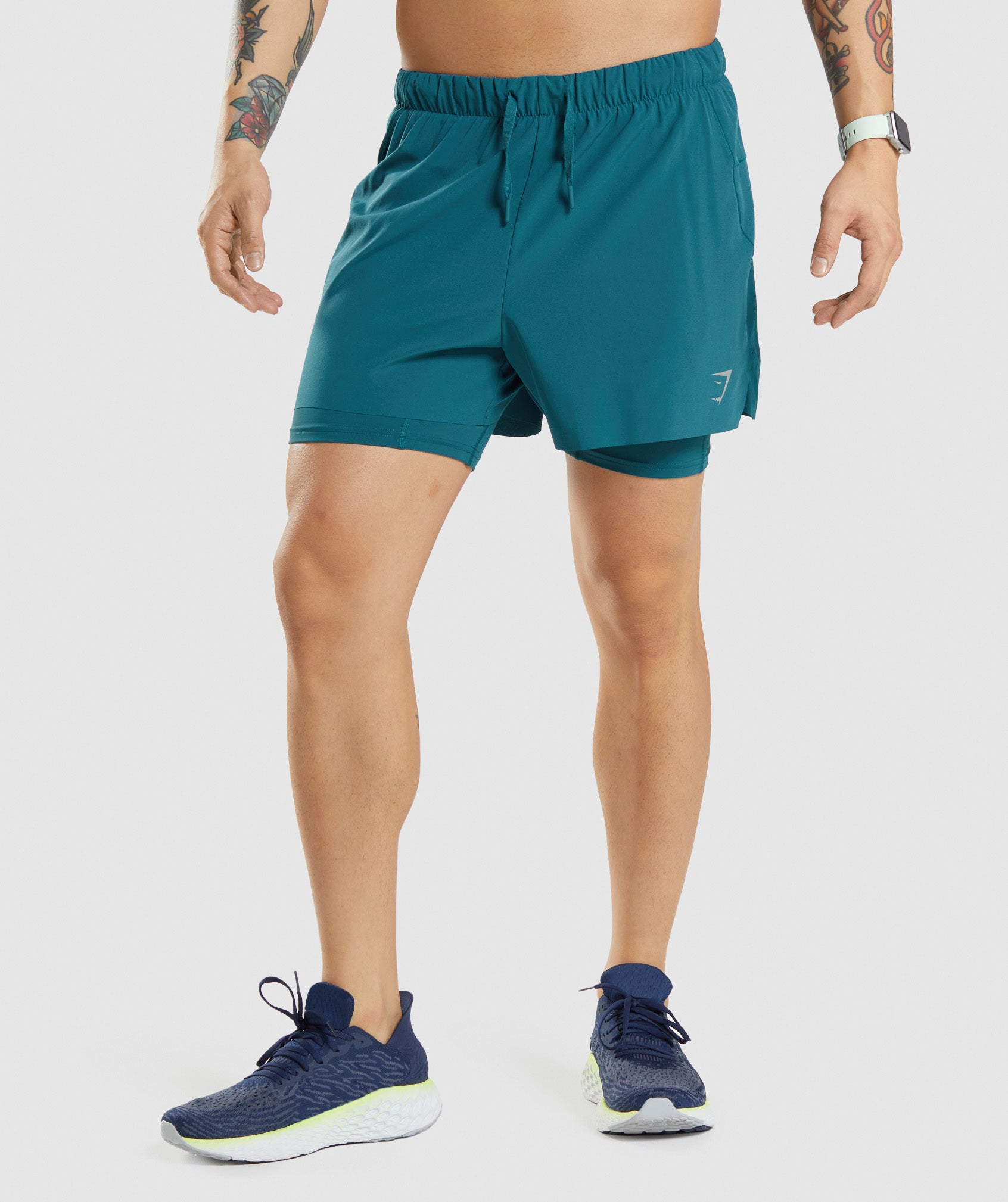 Speed 5" 2 in 1 Shorts in Teal - view 1