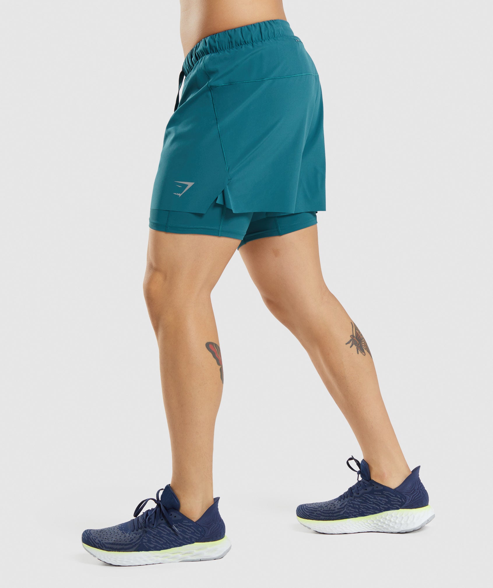 Speed 5" 2 in 1 Shorts in Teal - view 3