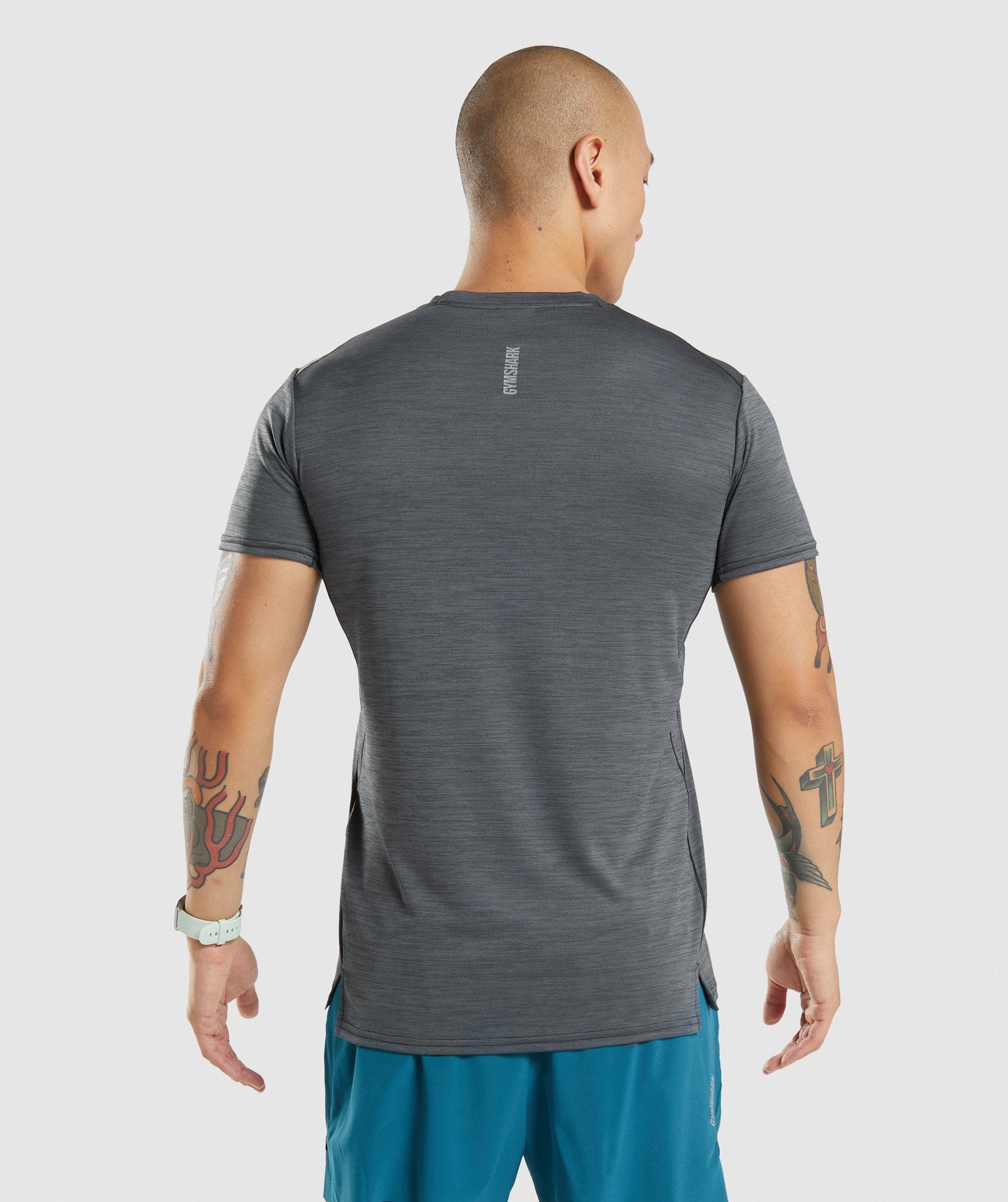 Speed T-Shirt in Black/Charcoal Marl - view 2