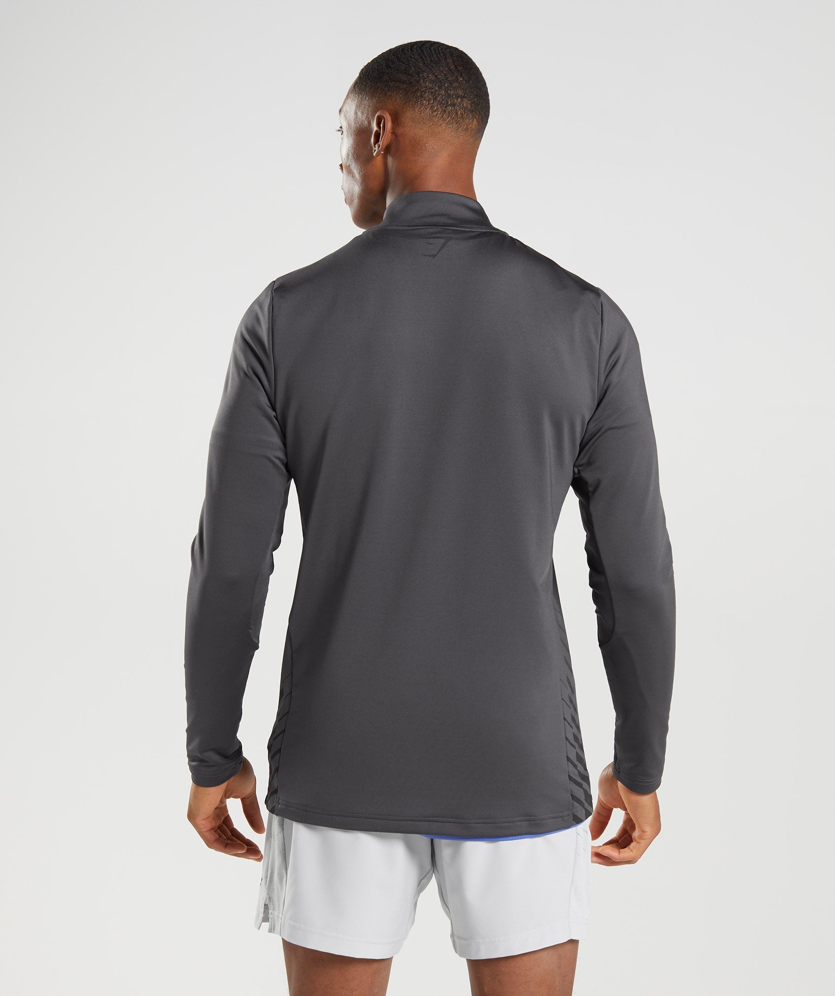 Sport Stripe 1/4 Zip in Onyx Grey - view 2