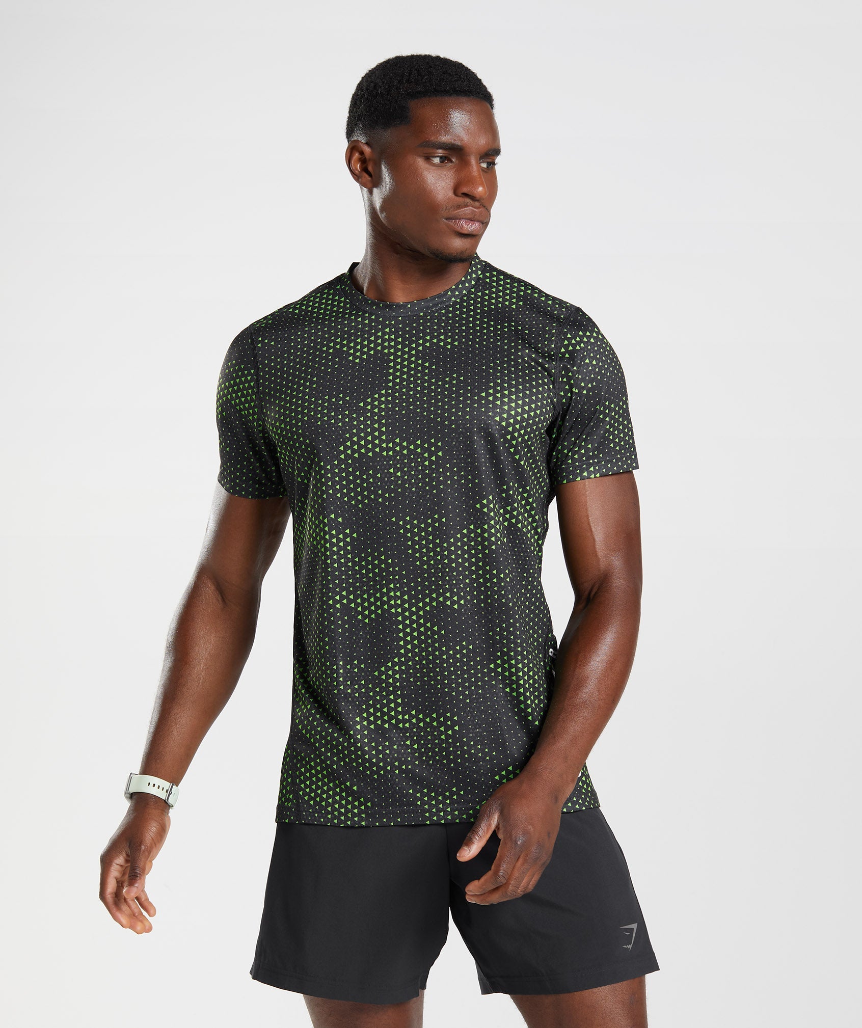 Sport T-Shirt in Fluo Lime Print