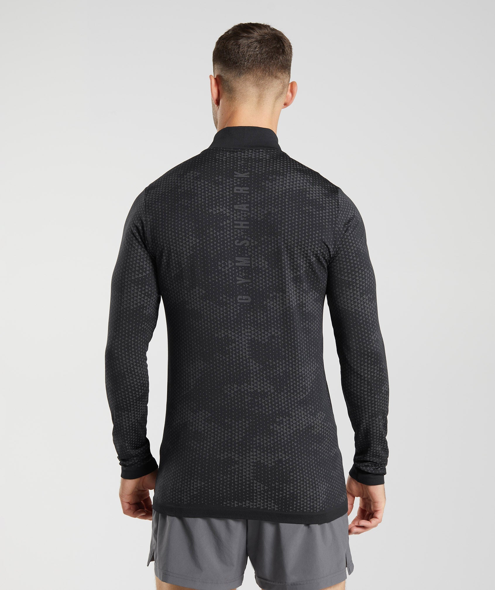 Gymshark Sport Seamless 1/4 Zip - Black/Silhouette Grey | Gymshark