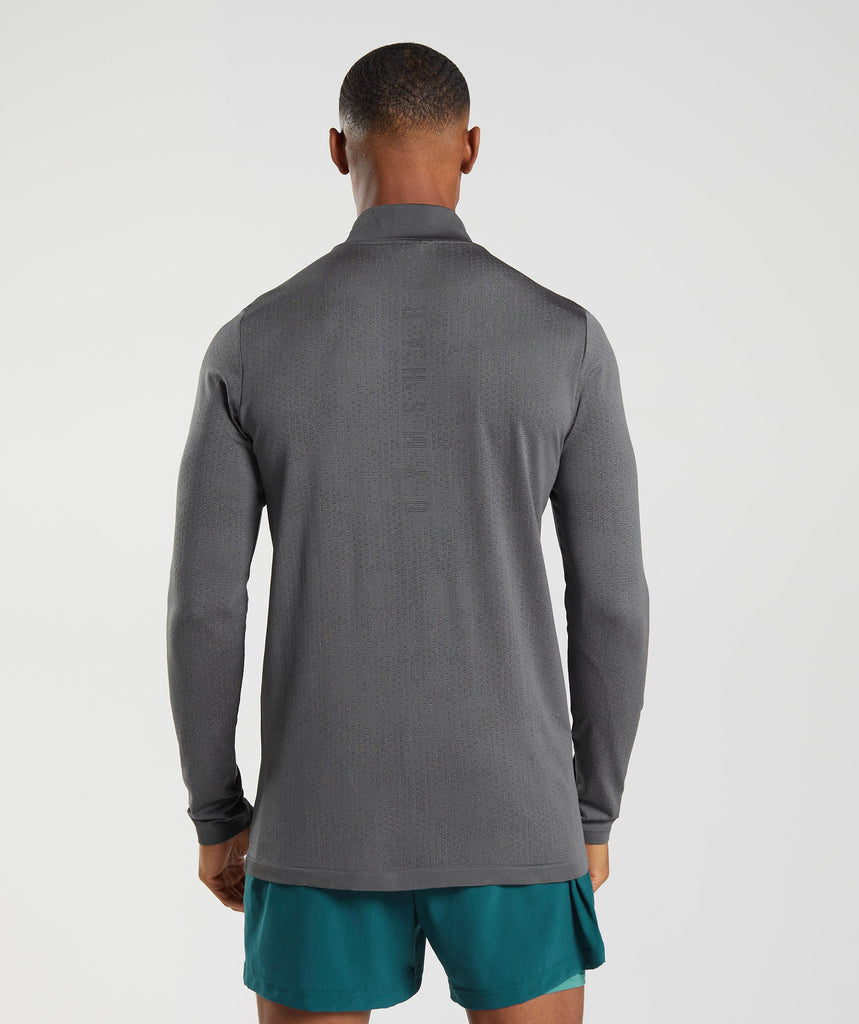 Gymshark Sport Seamless 1/4 Zip - Silhouette Grey/Black | Gymshark